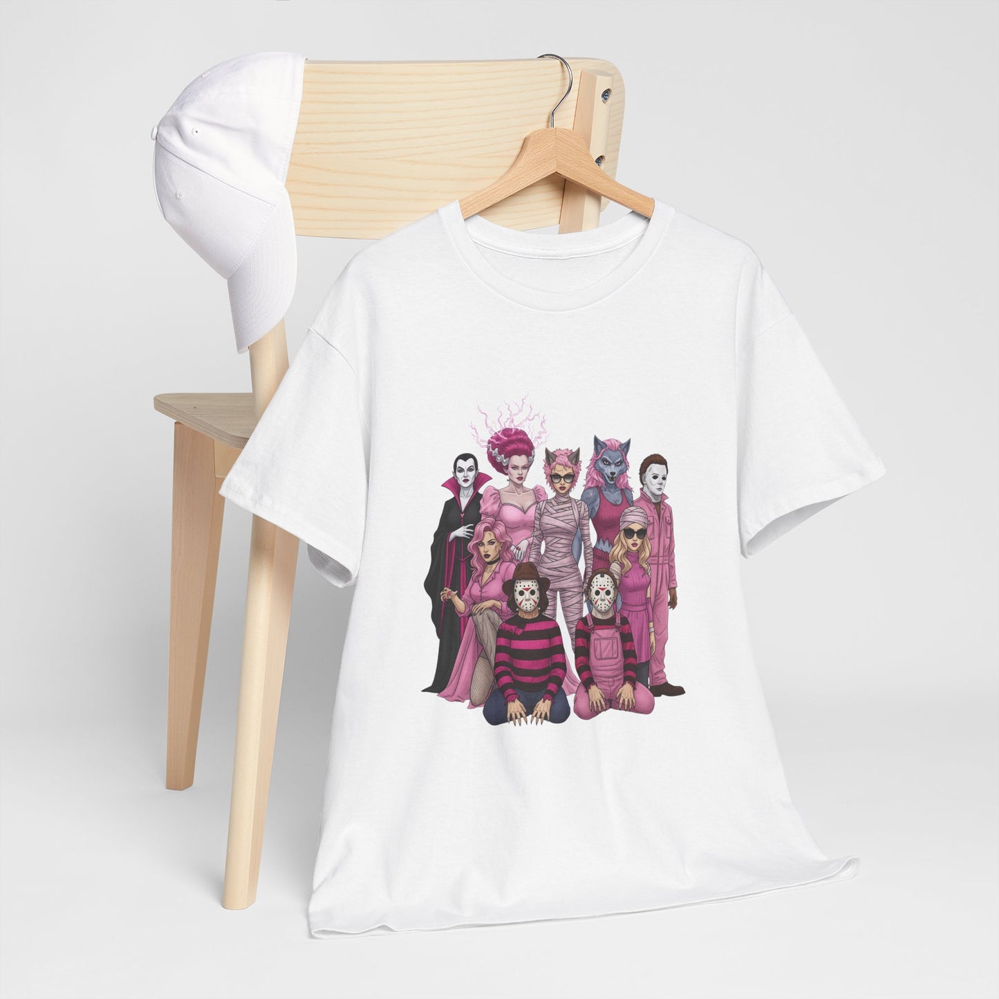 Horror Queens Fighting for a Cause Unisex Tee - Breast Cancer Awareness Month