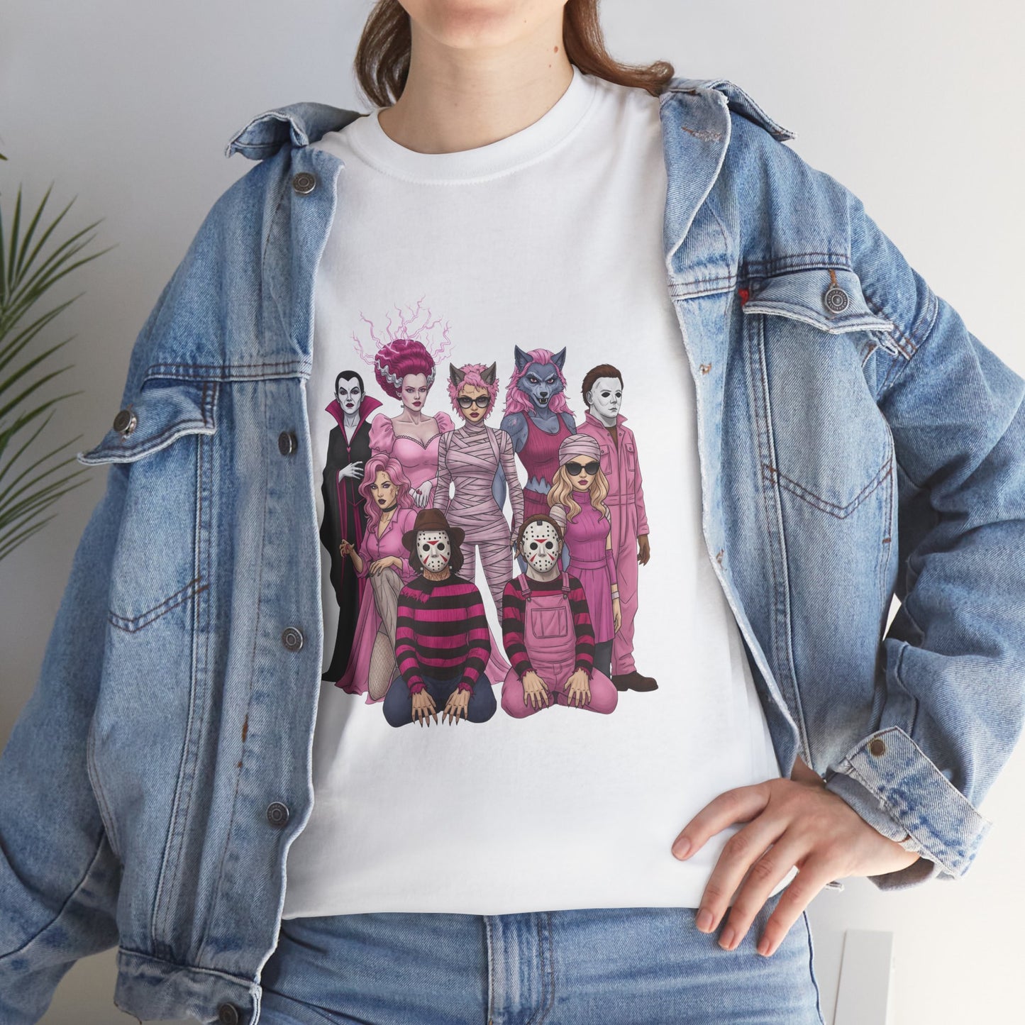 Horror Queens Fighting for a Cause Unisex Tee - Breast Cancer Awareness Month
