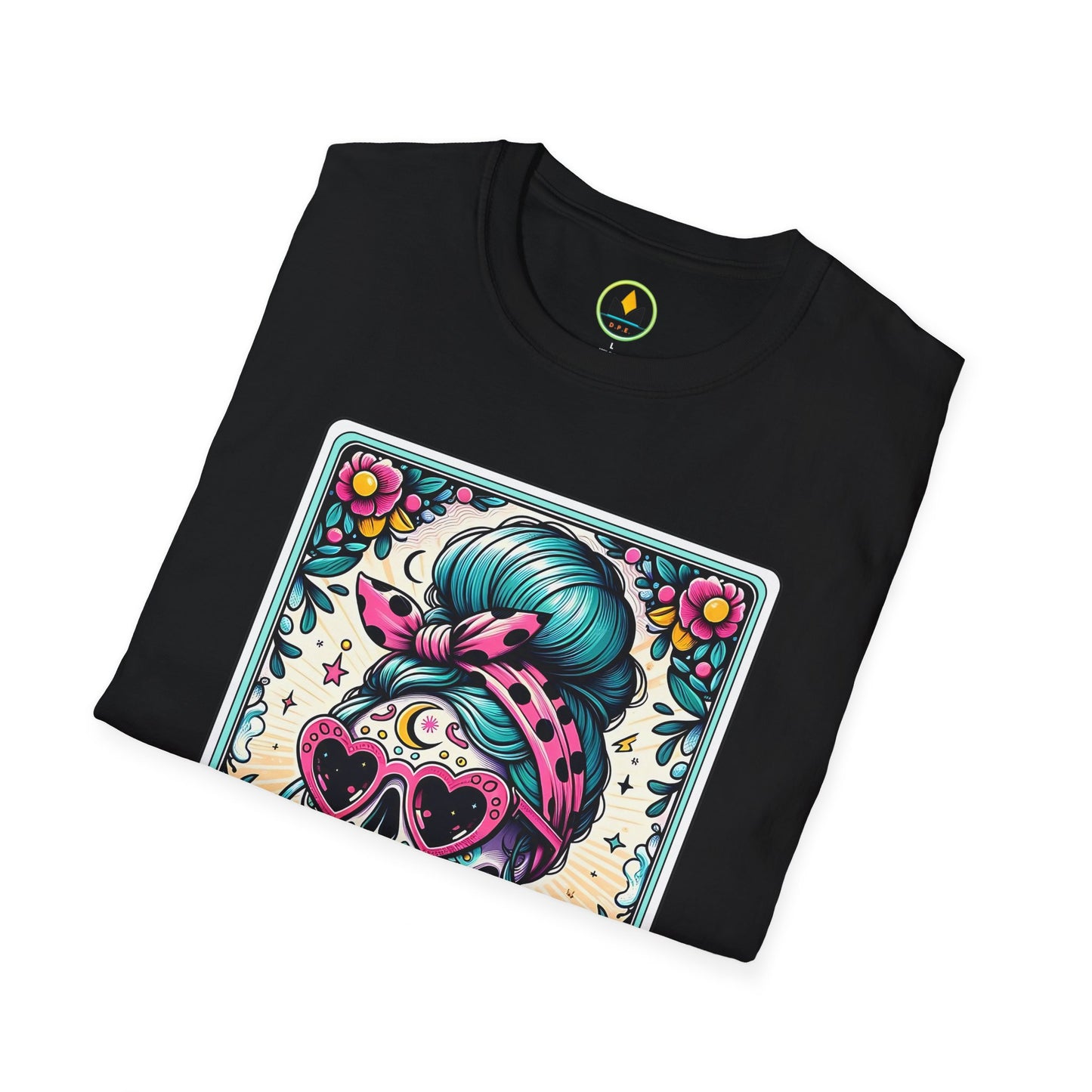 Vibrant Sugar Skull T-Shirt - Unique Spooky Halloween Apparel Inspired by Dia de los Muertos