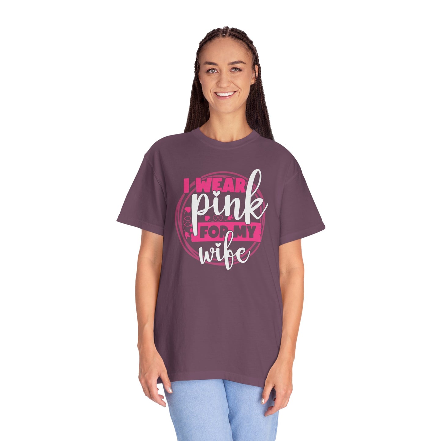 I Wear Pink For My Wife - Supportive Breast Cancer Awareness T-Shirt