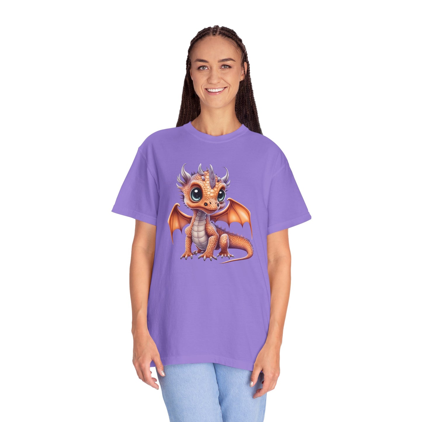 Charming Orange Dragonling T-Shirt Whimsical Fantasy Creature Tee Adorable Dragon Lover Shirt