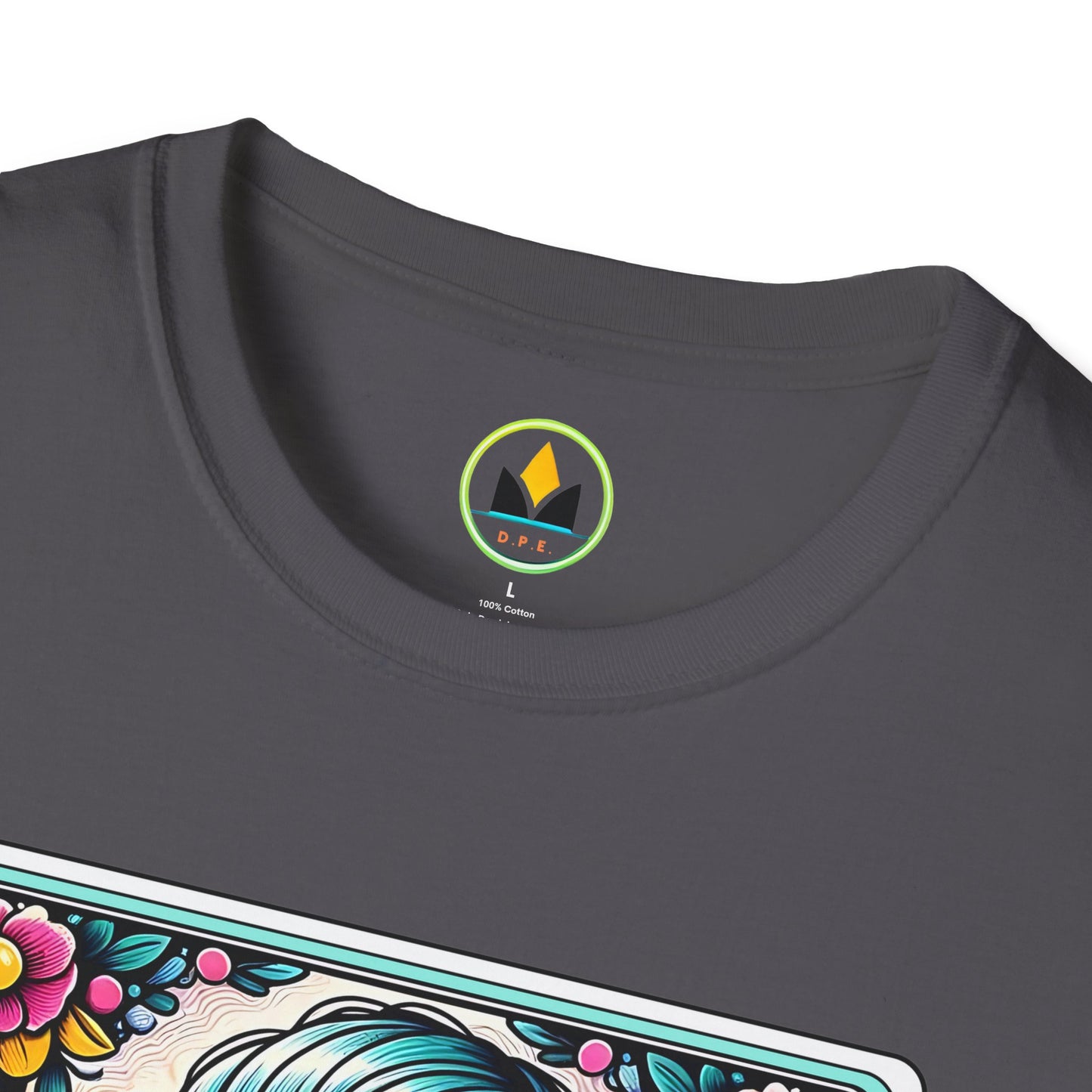 Vibrant Sugar Skull T-Shirt - Unique Spooky Halloween Apparel Inspired by Dia de los Muertos