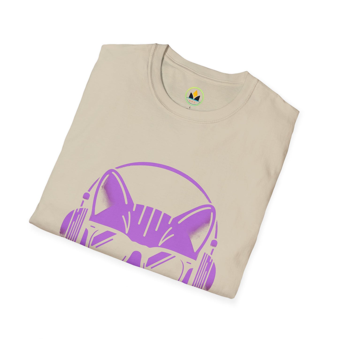 Cool Cat - Halloween Cat with Headphones Unisex Softstyle T-Shirt