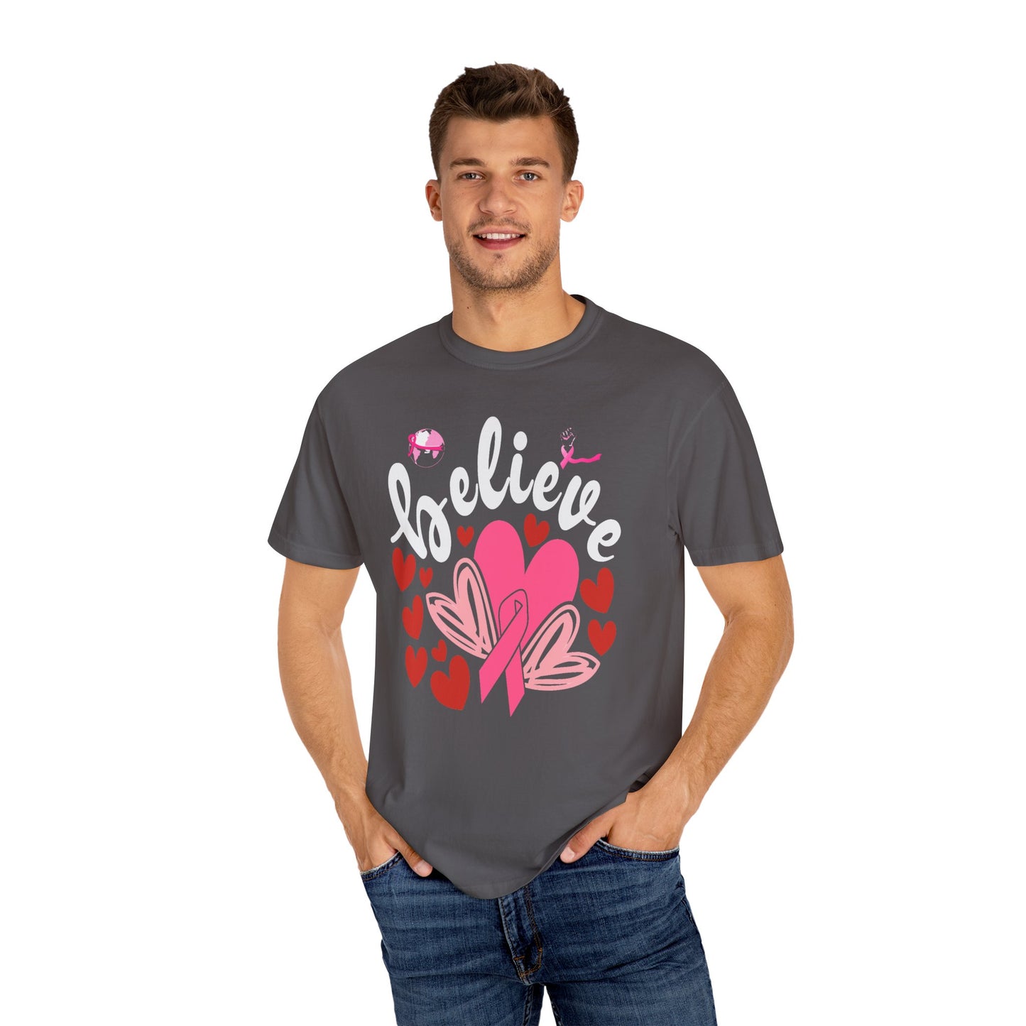 Believe in Love - Breast Cancer Awareness Support Tee