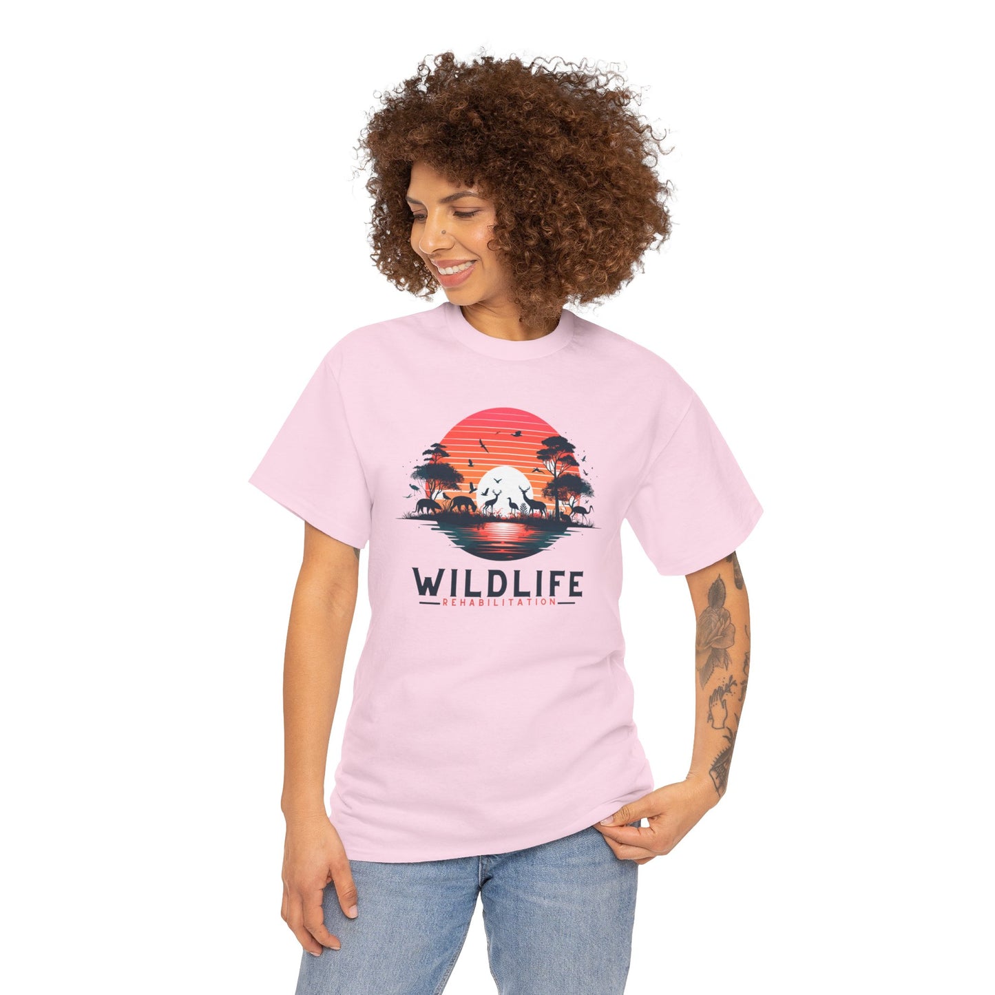 Wildlife Rehabilitation Sunset Silhouette Tee – Embrace Nature’s Serenity