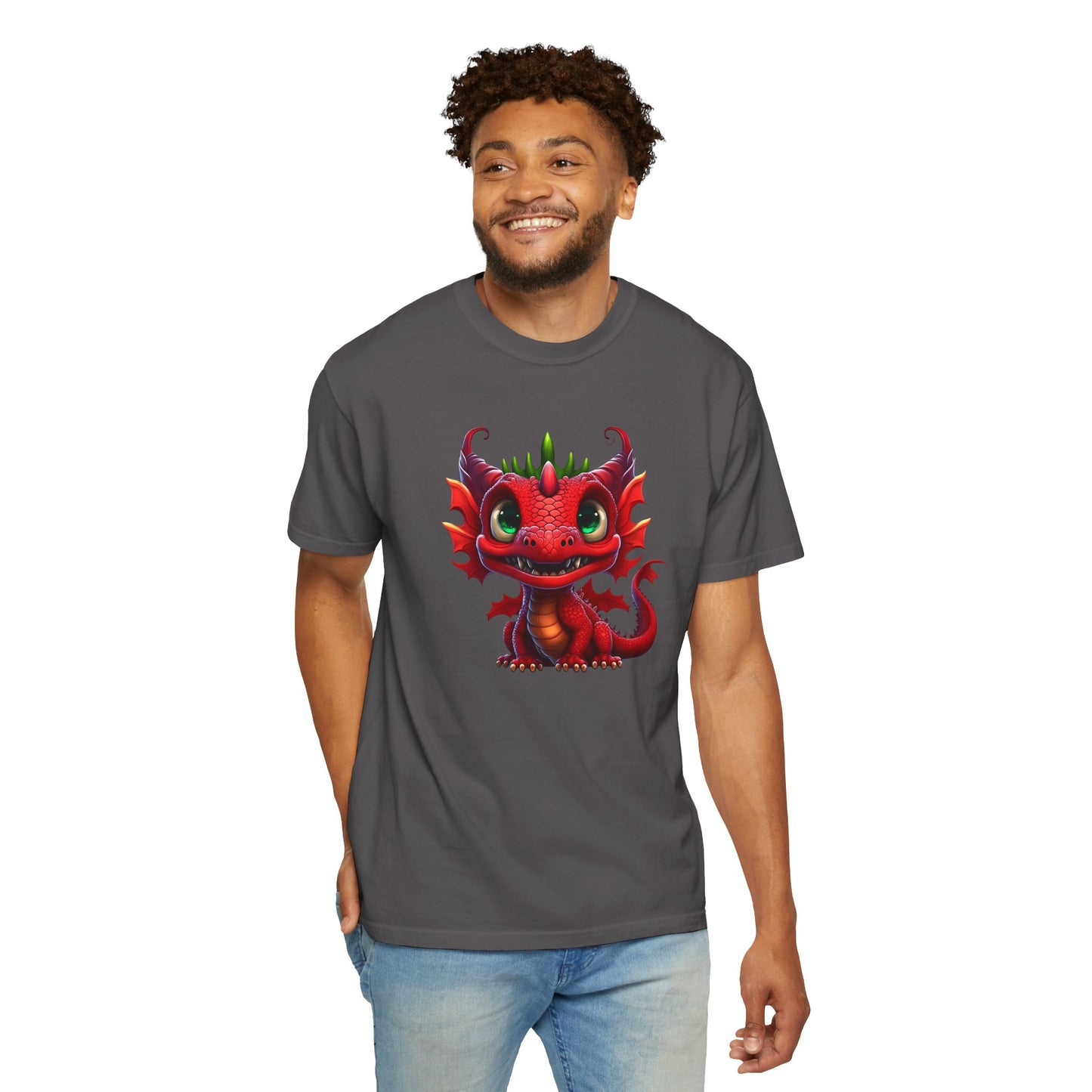 Playful Dragon Delight - Unique Cartoon-Style Dragon T-Shirt Design for Fun and Fantasy Lovers