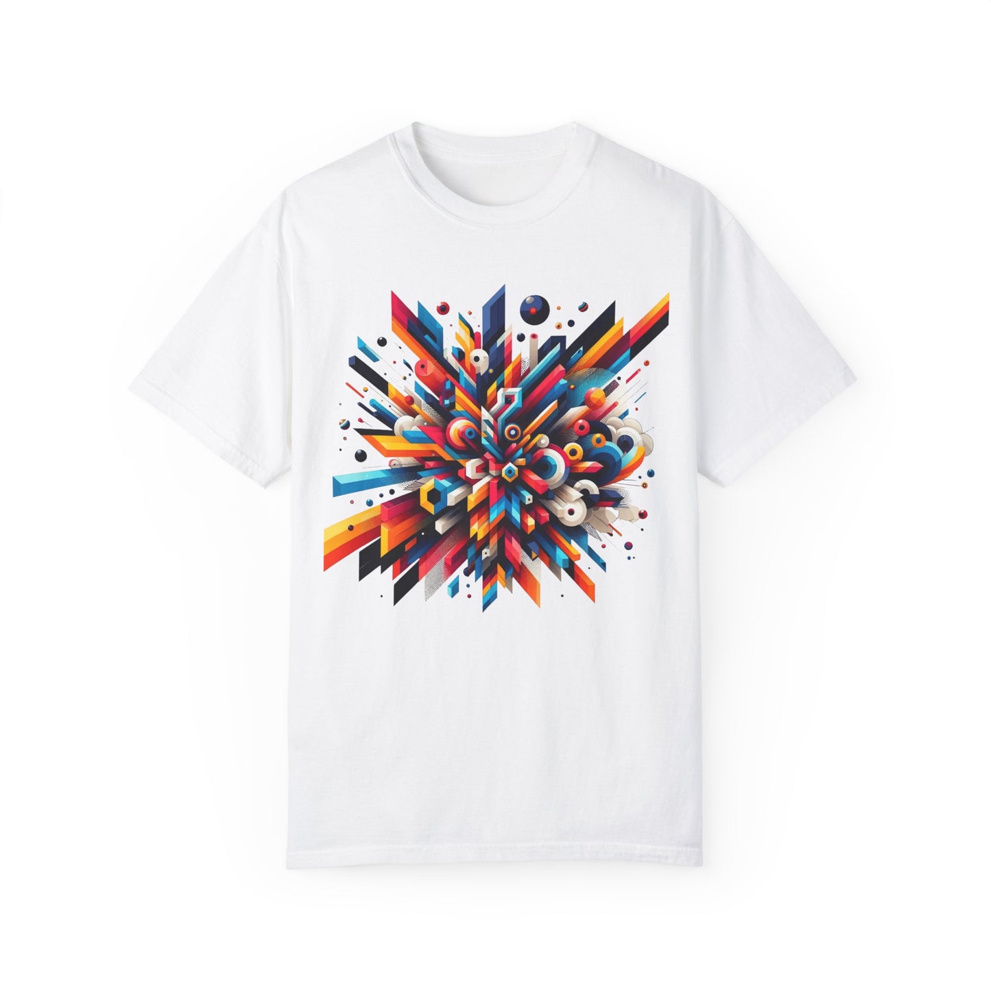 Abstract Geometric Explosion T-Shirt & Hoodie - Vibrant 3D Graphic Art Apparel-min