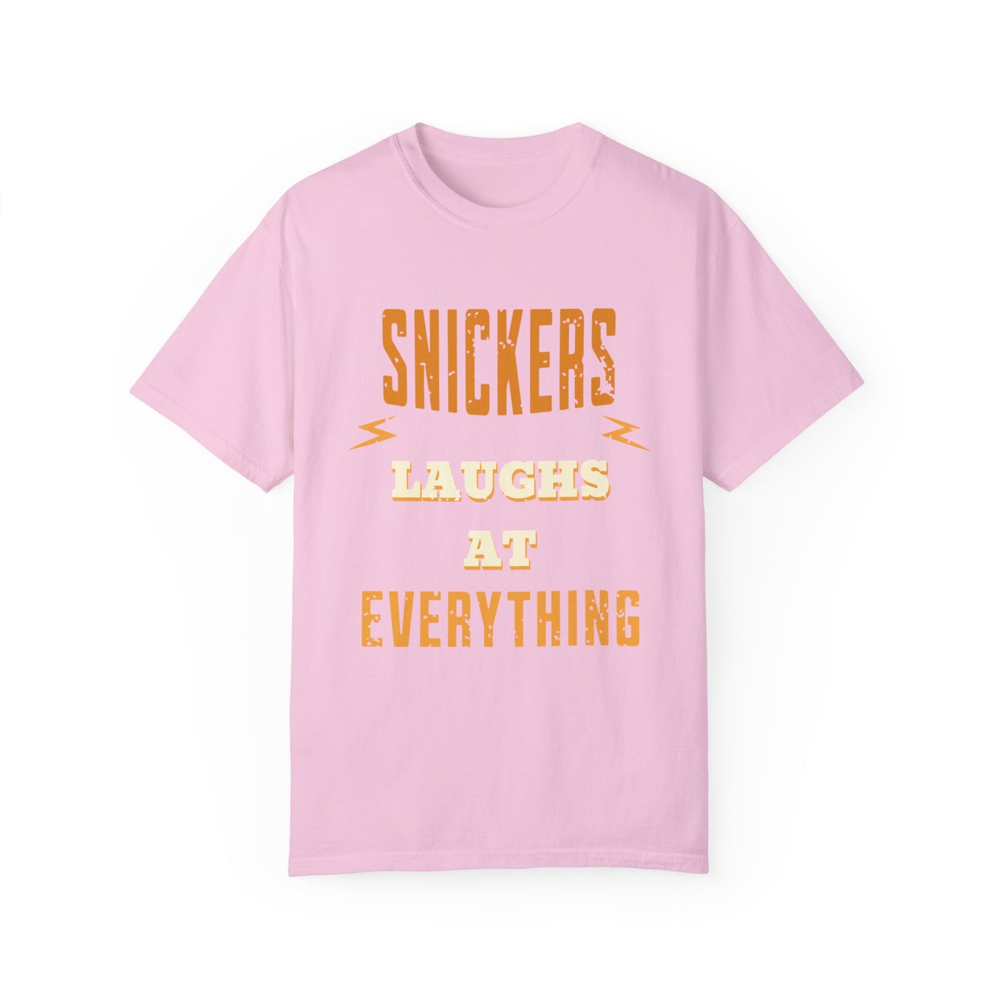 Cheerful 'Laughs at Everything' T-Shirt - coworker/friend Inspired Humorous Fun Shirt