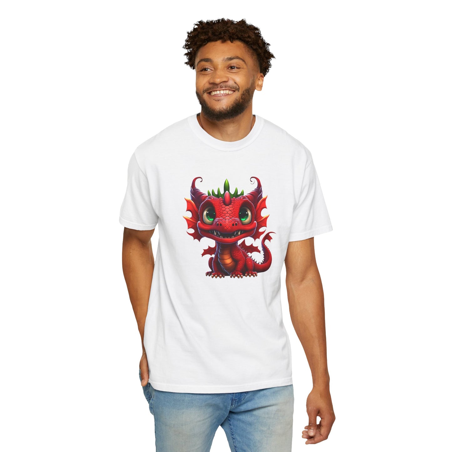 Playful Dragon Delight - Unique Cartoon-Style Dragon T-Shirt Design for Fun and Fantasy Lovers