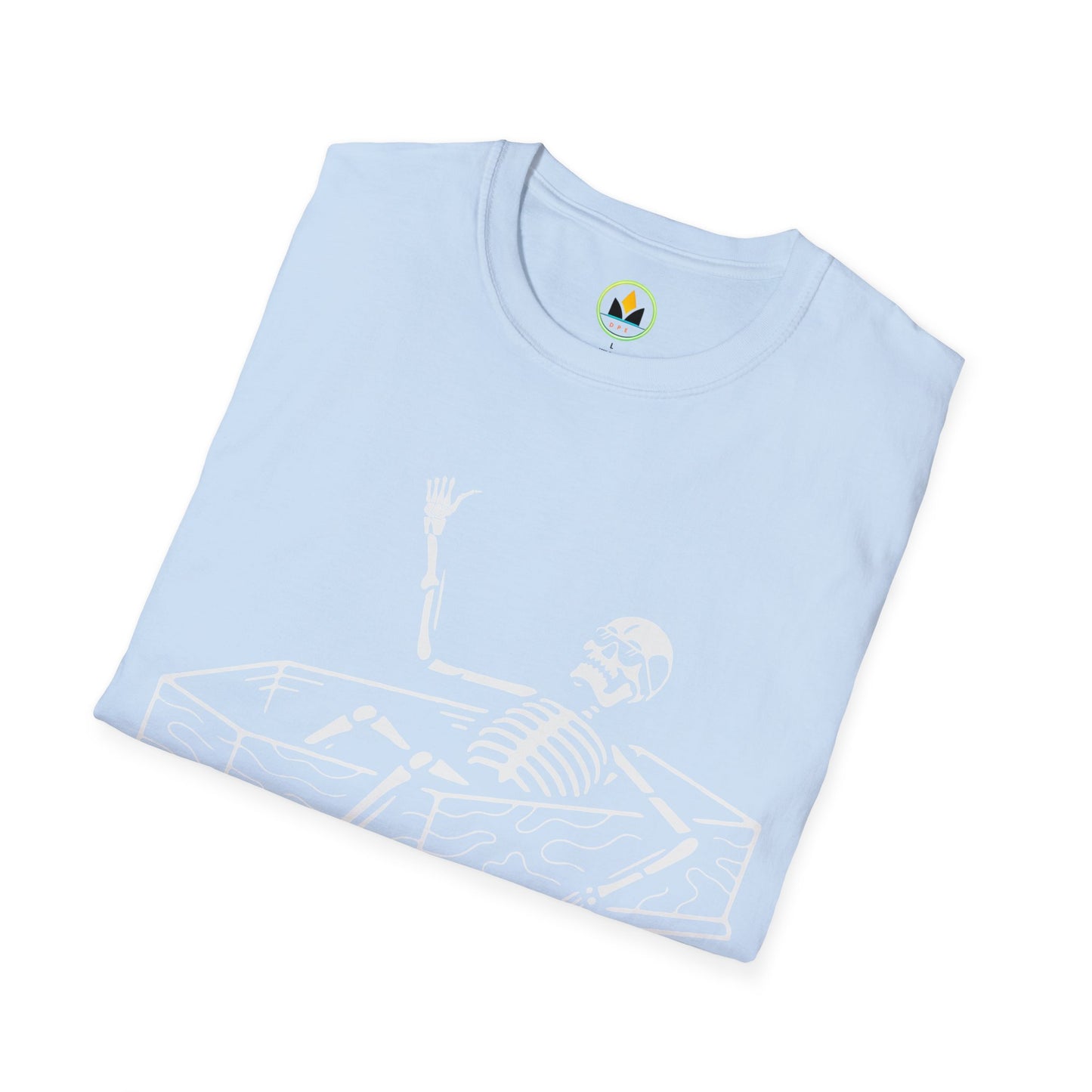 NEVER BETTER - Skeleton in Coffin Halloween Unisex Softstyle T-Shirt