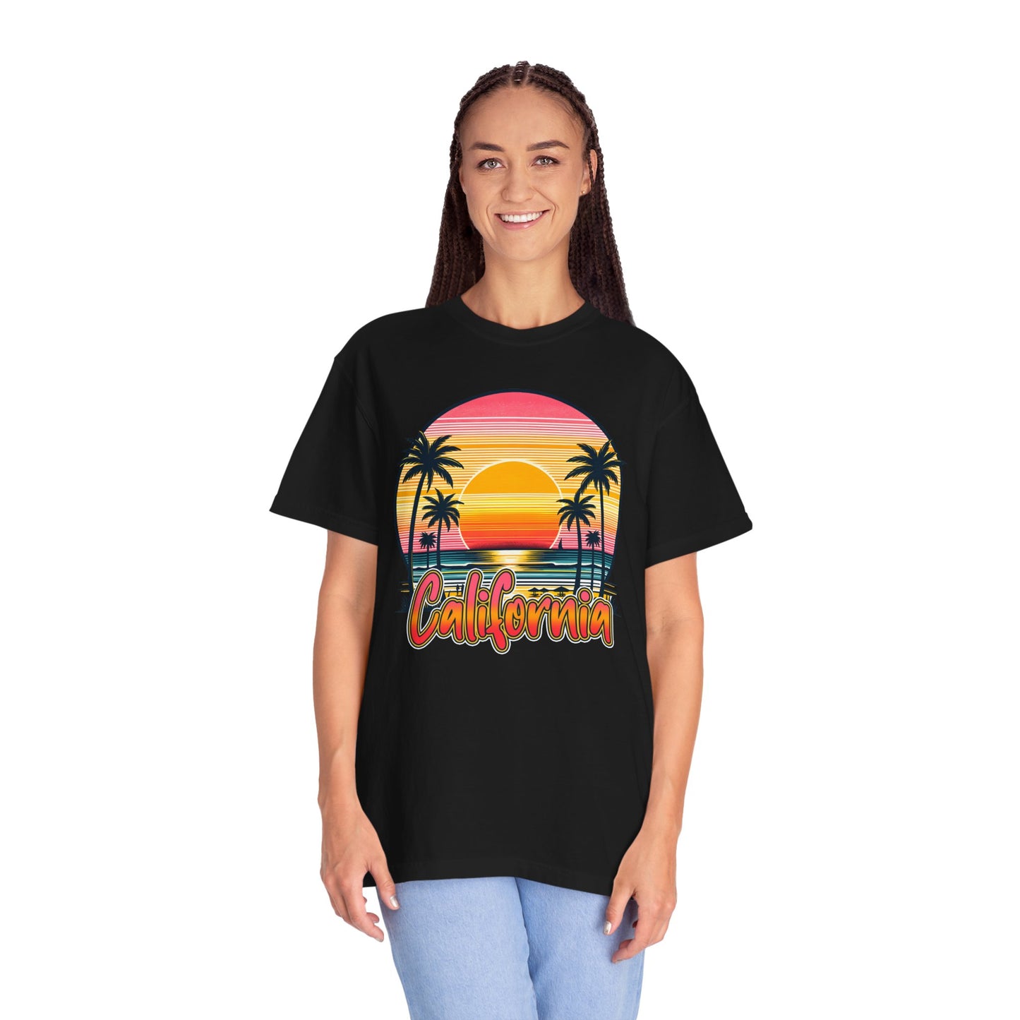 CCalifornia Sunset Palms - Vibrant Beach Vibes T-Shirt