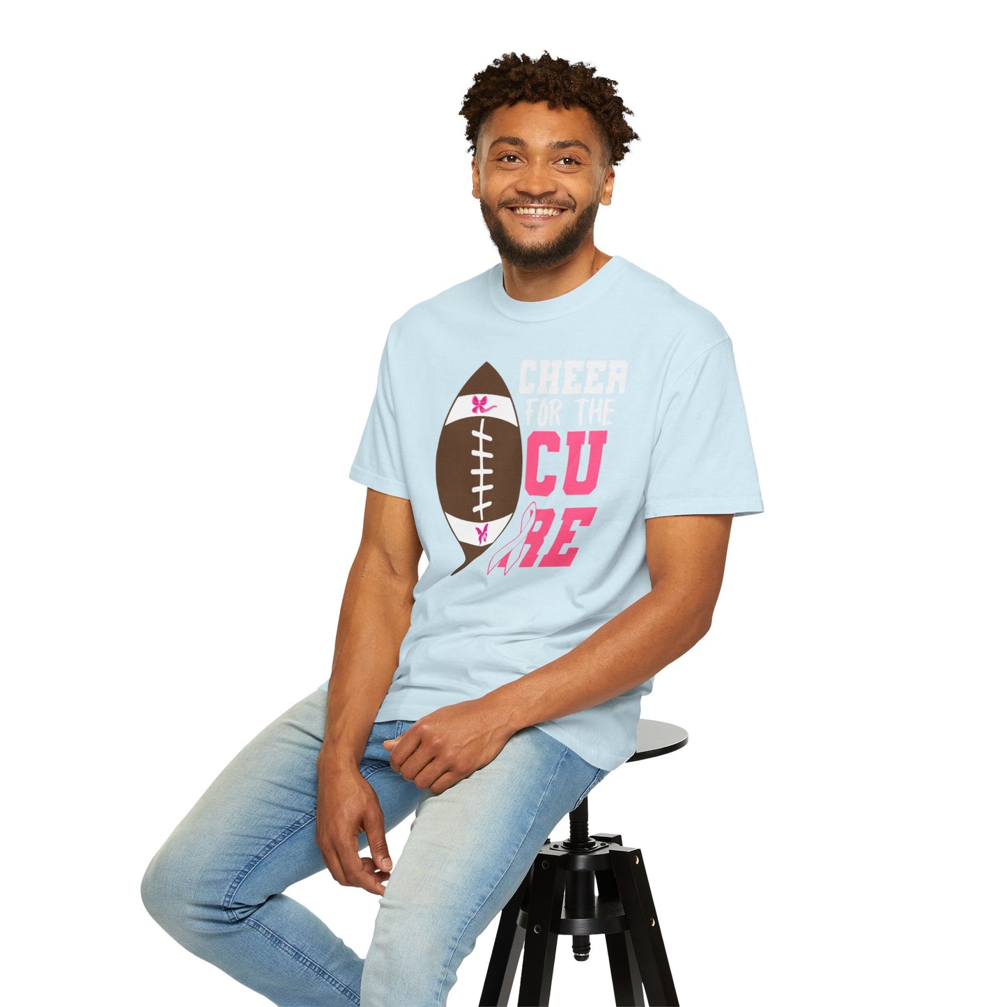 Cheer for the Cure - Breast Cancer Awareness Football T-Shirt