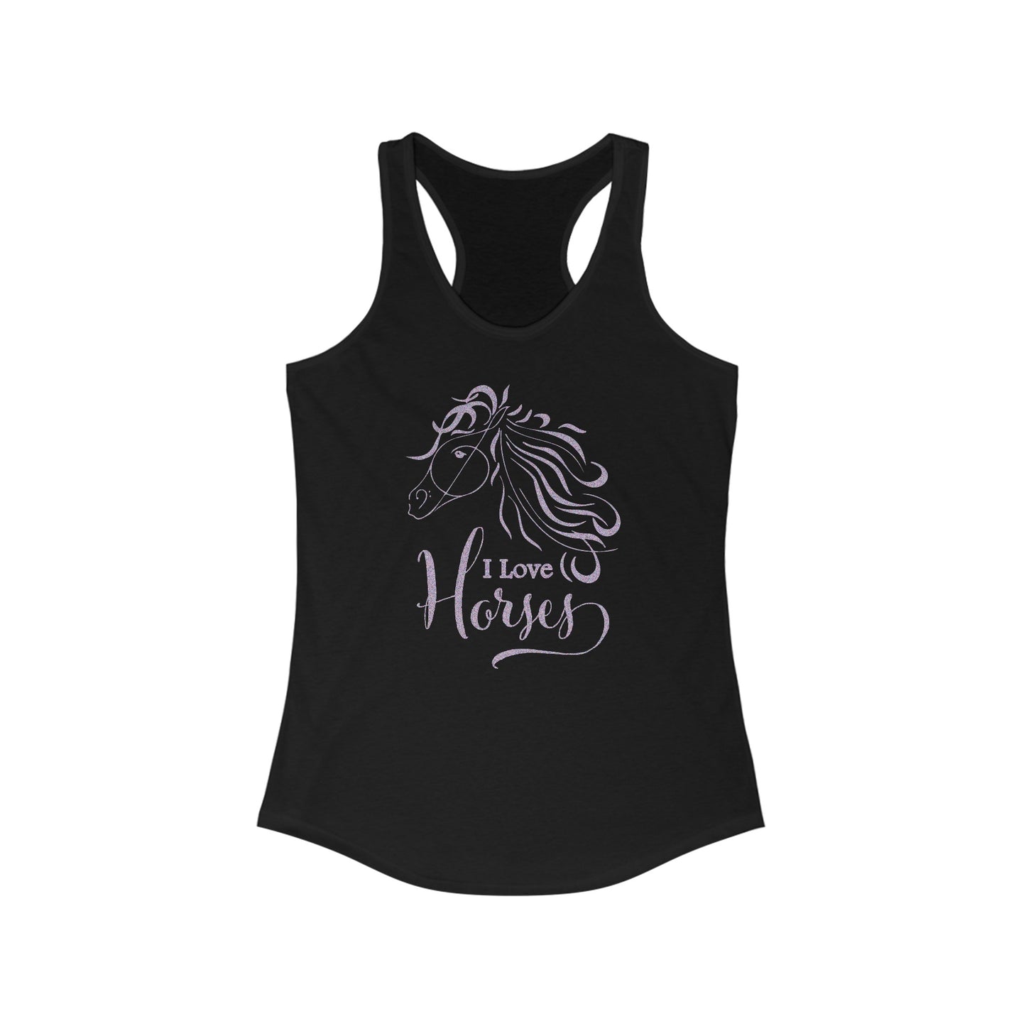 Elegant Equestrian Love - Women’s Designer Horse Profile Tank Top