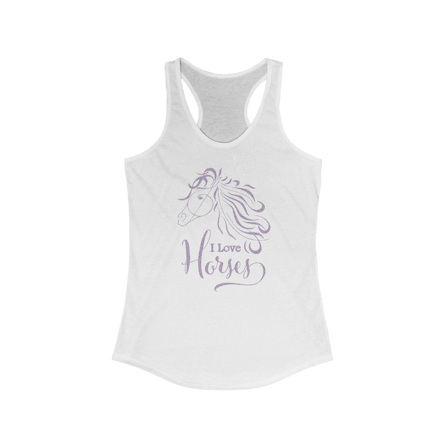 Elegant Equestrian Love - Women’s Designer Horse Profile Tank Top