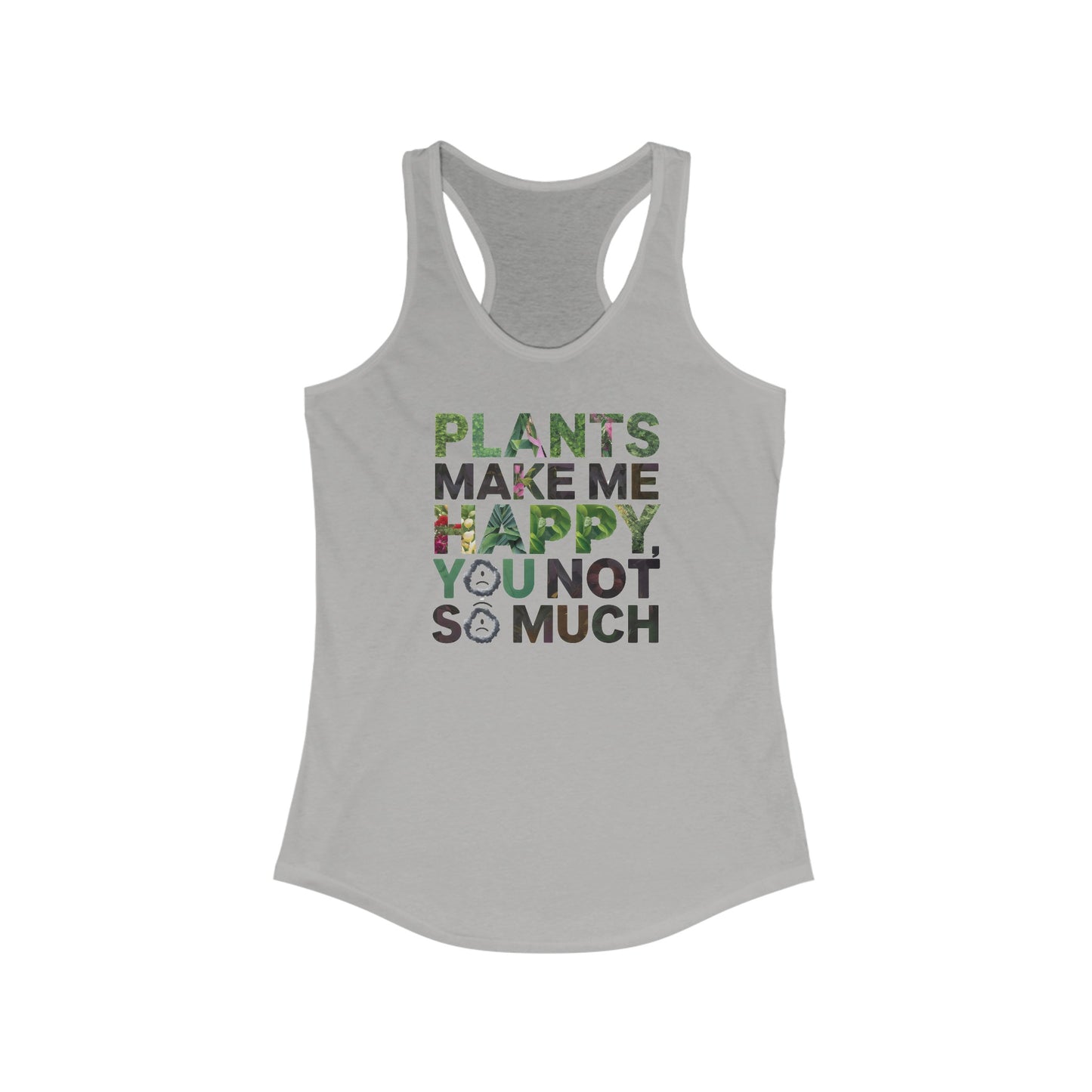 Women’s Tank Top - ‘Plants Make Me Happy’ Botanical Design