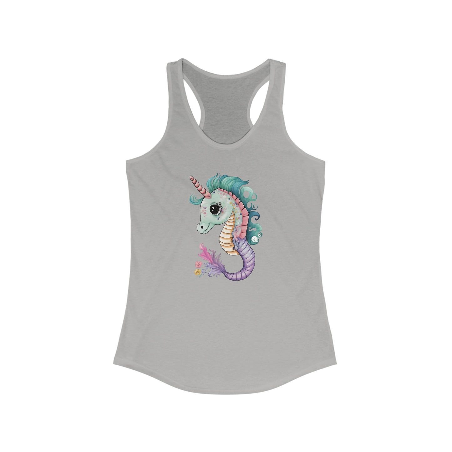 Whimsical Unicorn Seahorse Hybrid T-Shirt A Fantasy-Meets-Marine Life Artistic Apparel