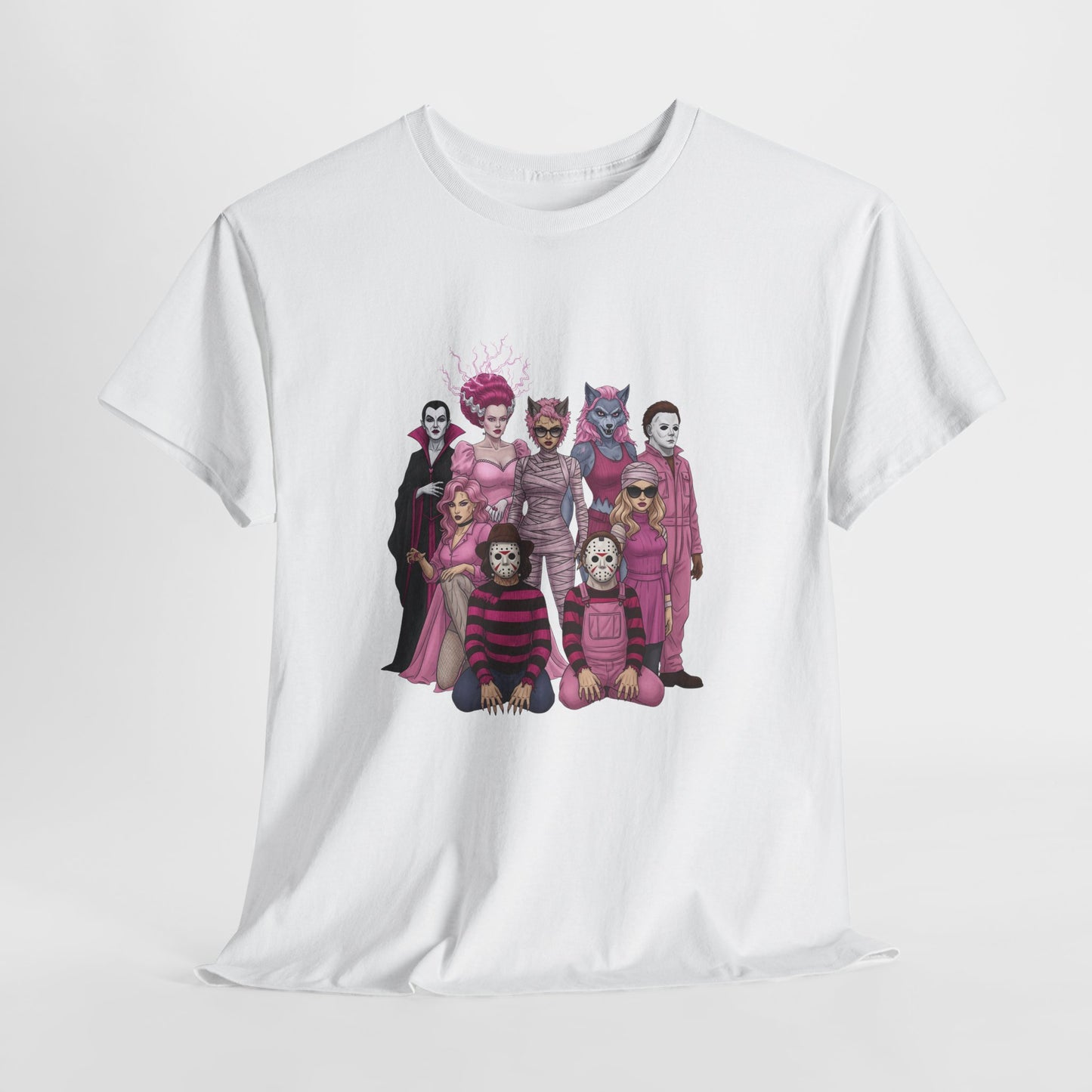 Horror Queens Fighting for a Cause Unisex Tee - Breast Cancer Awareness Month