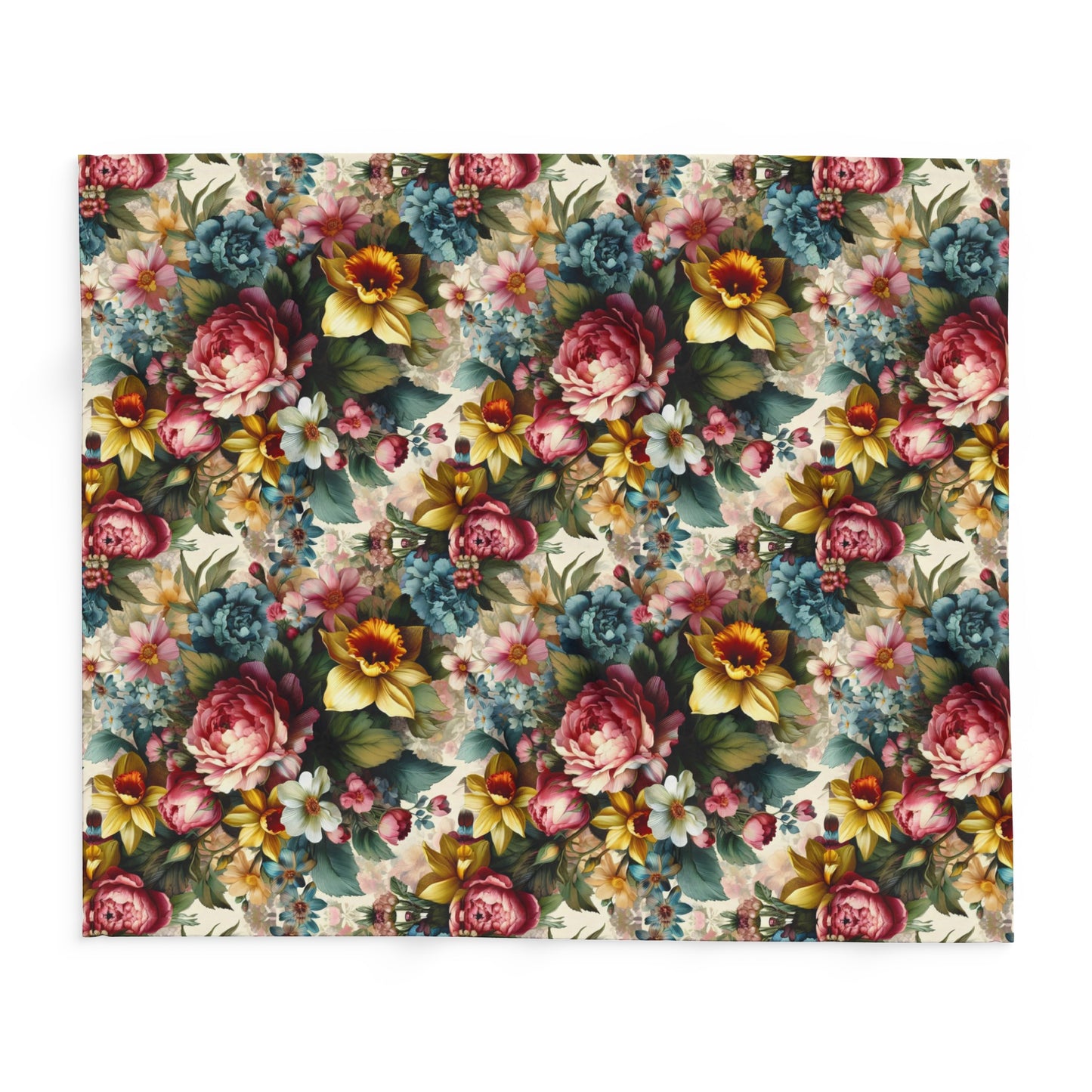 Vintage Floral Arctic Fleece Blanket - Cozy Comfort with a Touch of Elegance