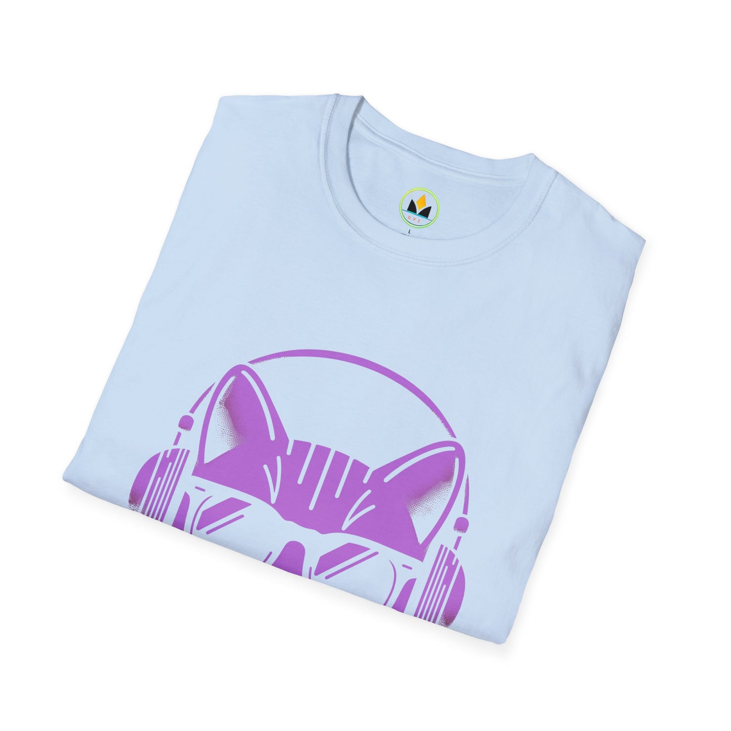 Cool Cat - Halloween Cat with Headphones Unisex Softstyle T-Shirt