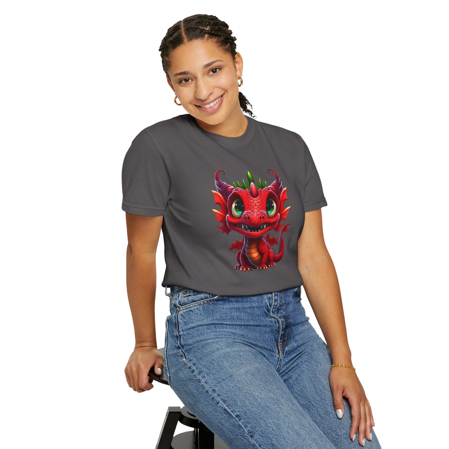 Playful Dragon Delight - Unique Cartoon-Style Dragon T-Shirt Design for Fun and Fantasy Lovers