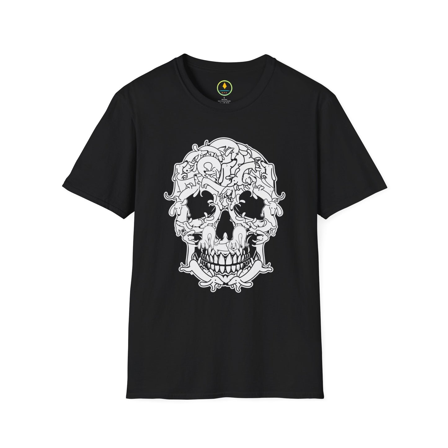 Unique Spooky Intricate Skull Dachshund Dog Halloween Tee - Perfect for Dog Lovers!