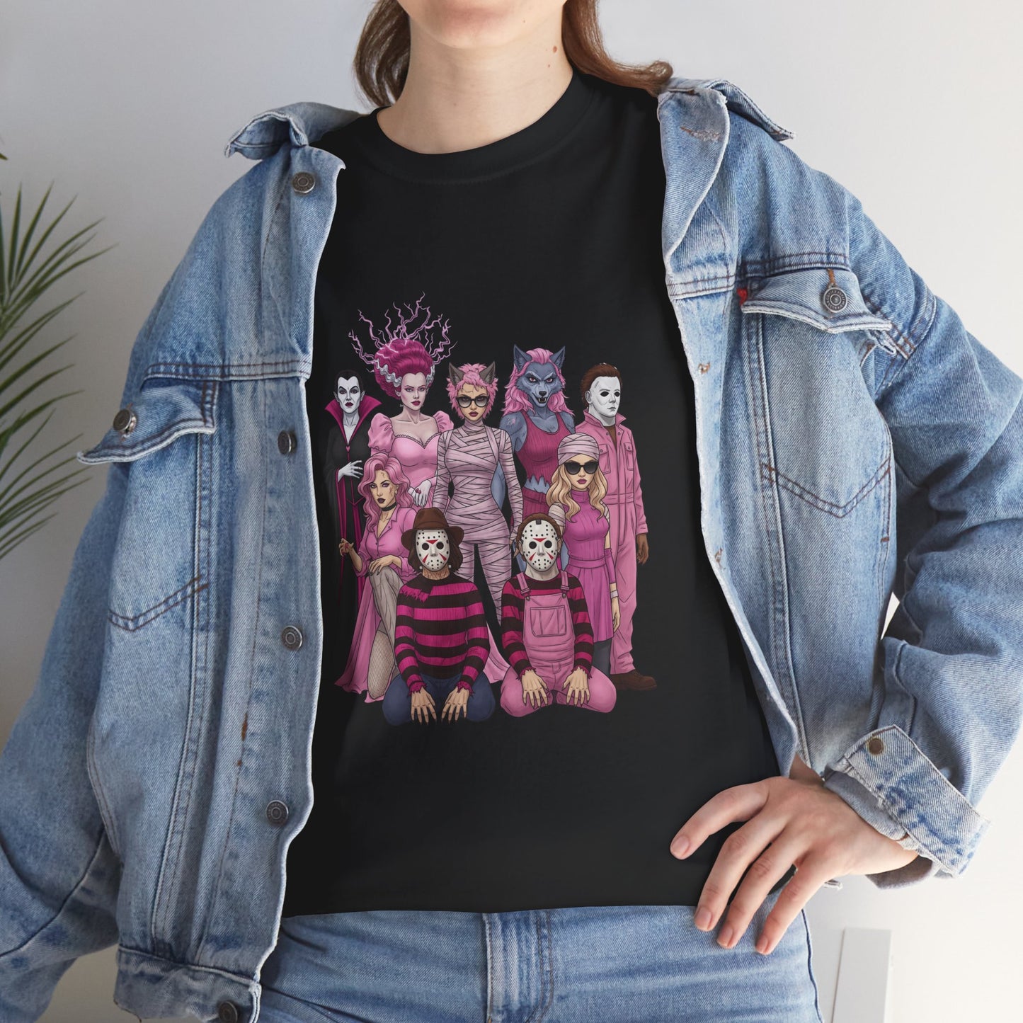 Horror Queens Fighting for a Cause Unisex Tee - Breast Cancer Awareness Month