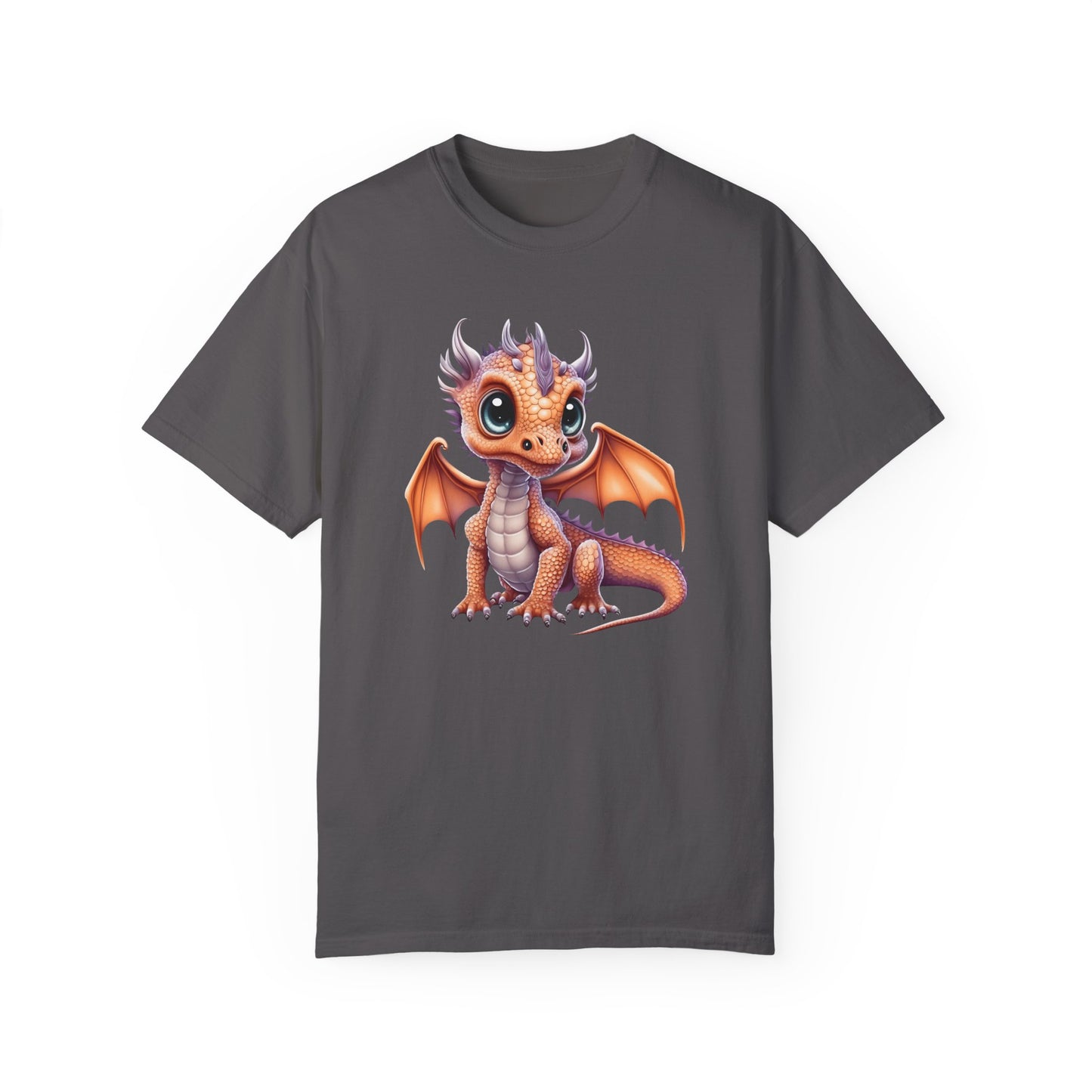 Charming Orange Dragonling T-Shirt Whimsical Fantasy Creature Tee Adorable Dragon Lover Shirt