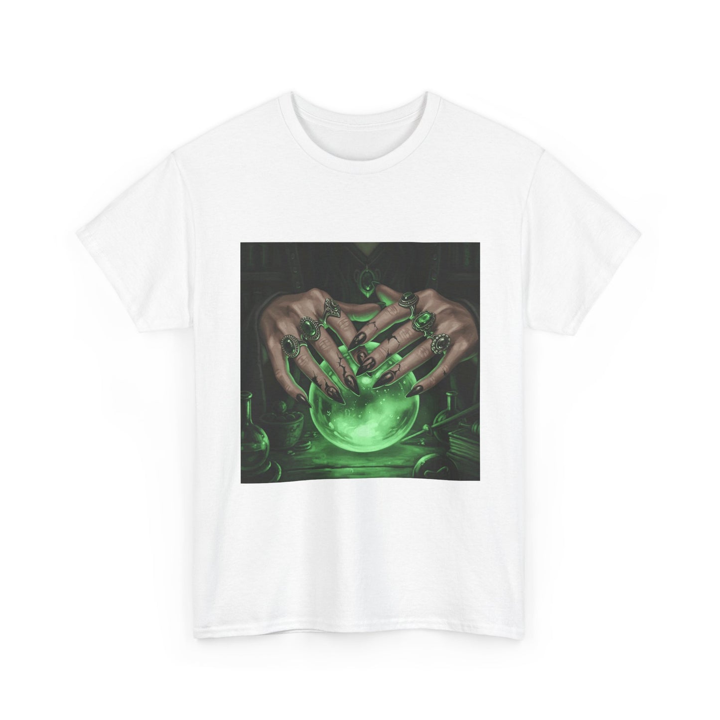 Sorceress's Grasp: Glowing Crystal Ball & Dark Witch Hands