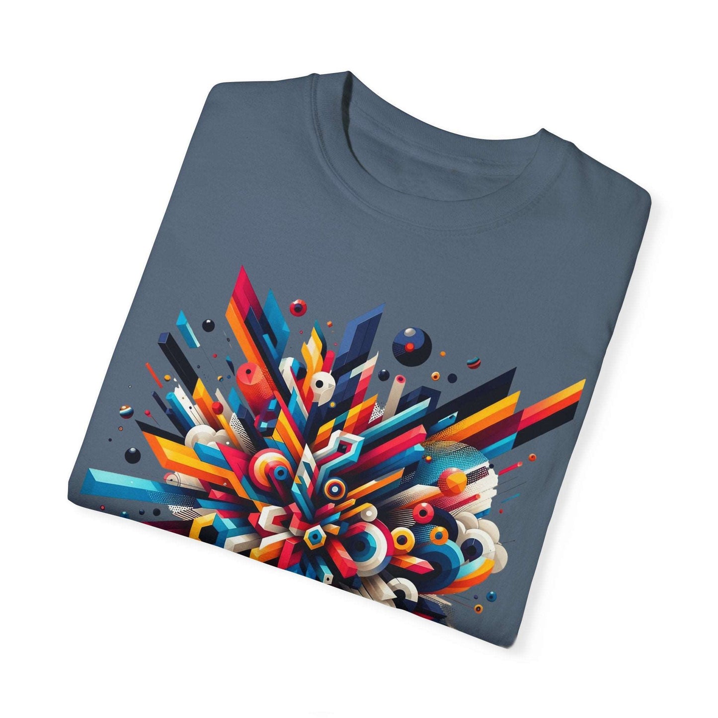 Abstract Geometric Explosion T-Shirt & Hoodie - Vibrant 3D Graphic Art Apparel-min