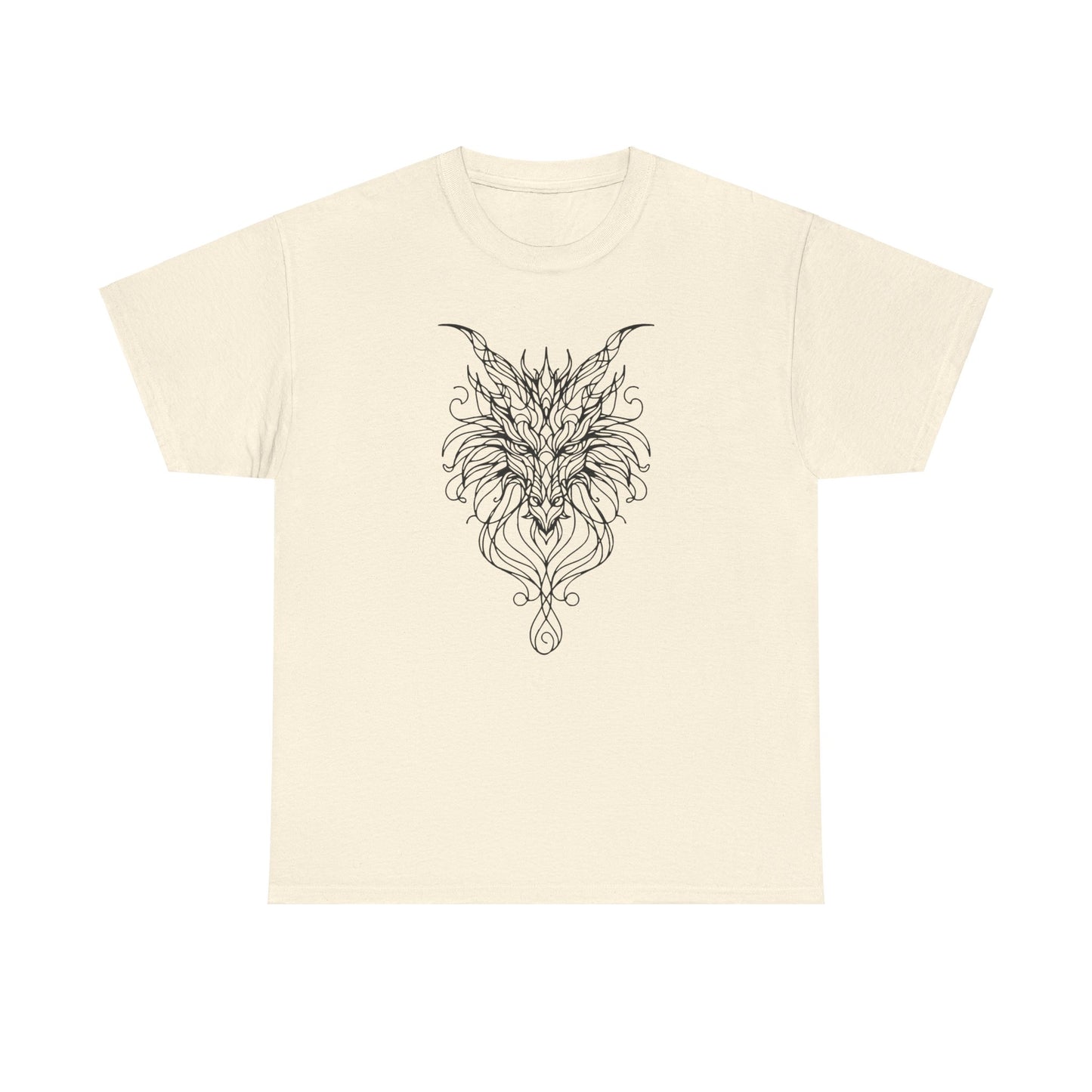 Mystical Dragon Line Art Tee – Elegant Fantasy Creature Design