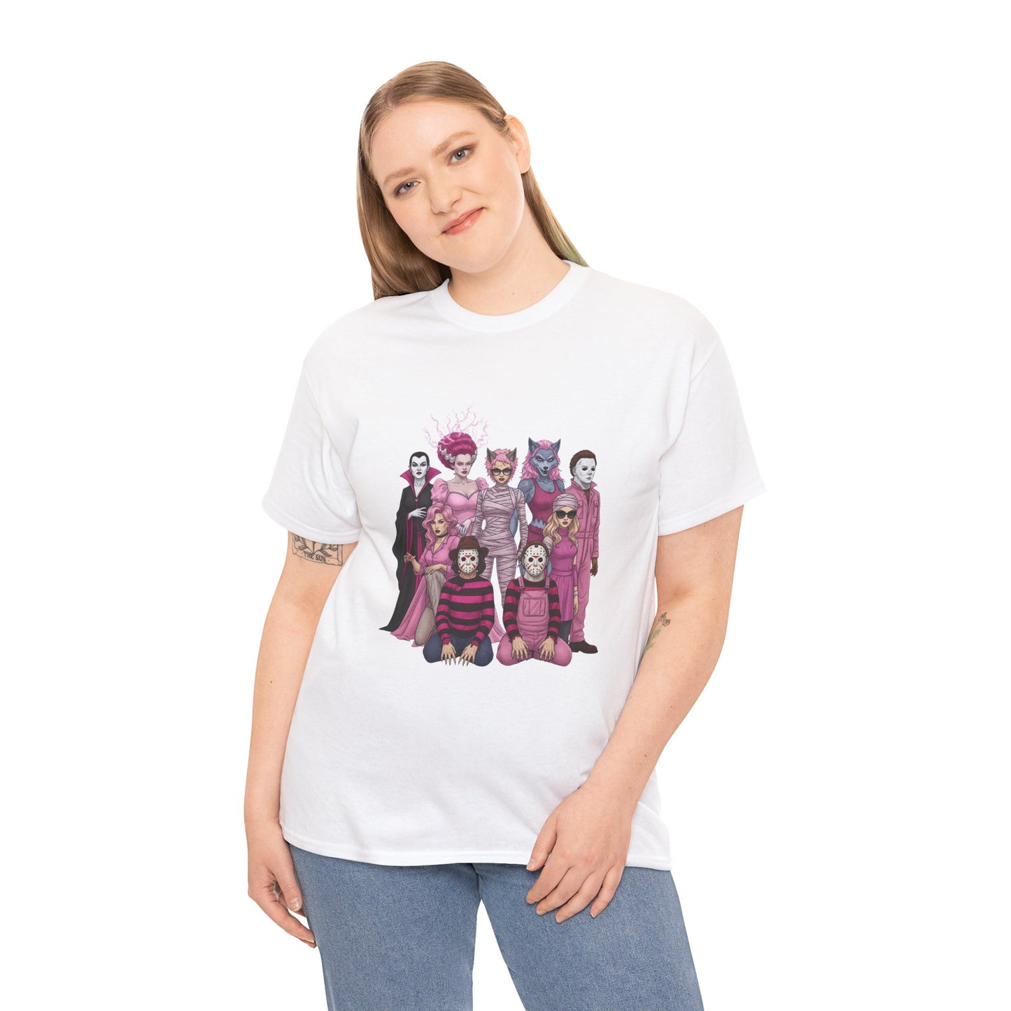 Horror Queens Fighting for a Cause Unisex Tee - Breast Cancer Awareness Month