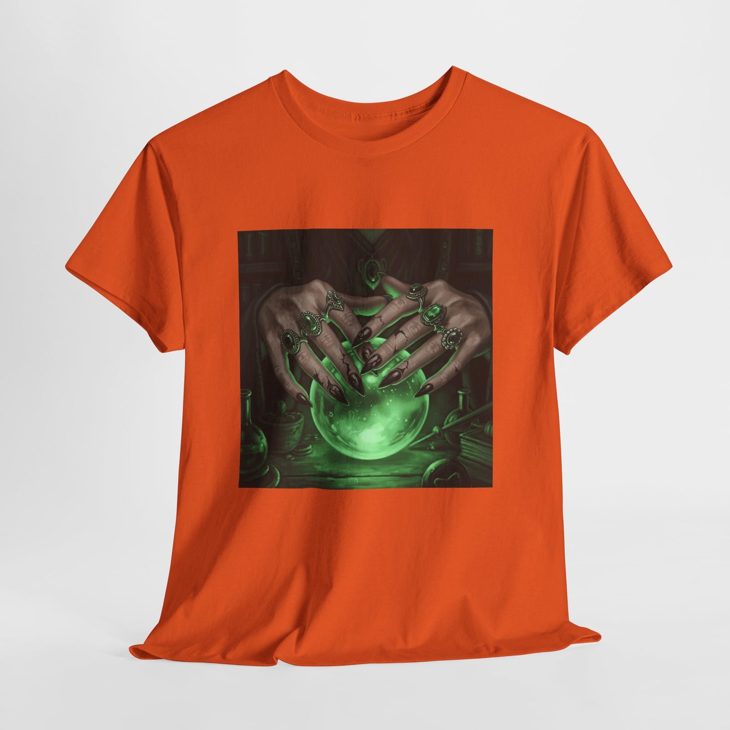 Sorceress's Grasp: Glowing Crystal Ball & Dark Witch Hands