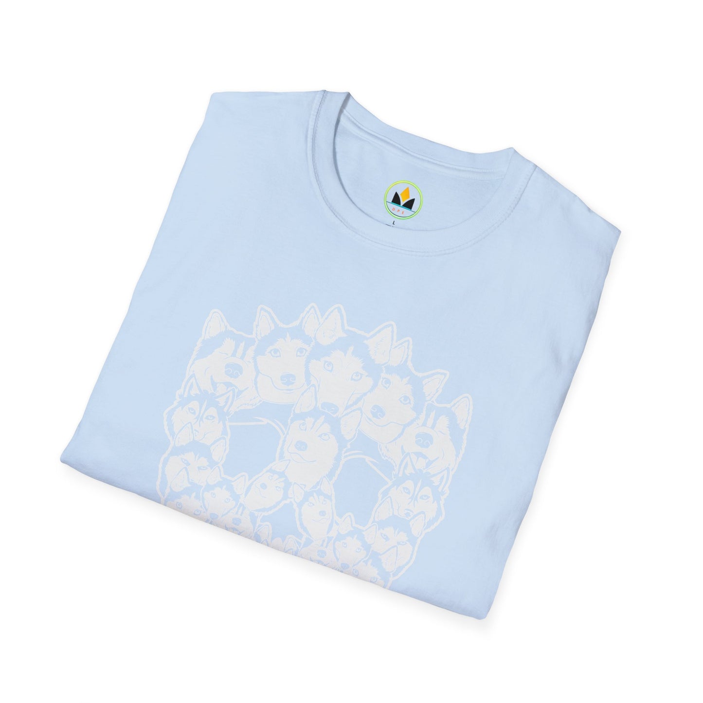 Enigmatic Husky Canine Skull Tee - Mystical Halloween Unisex Softstyle T-Shirt