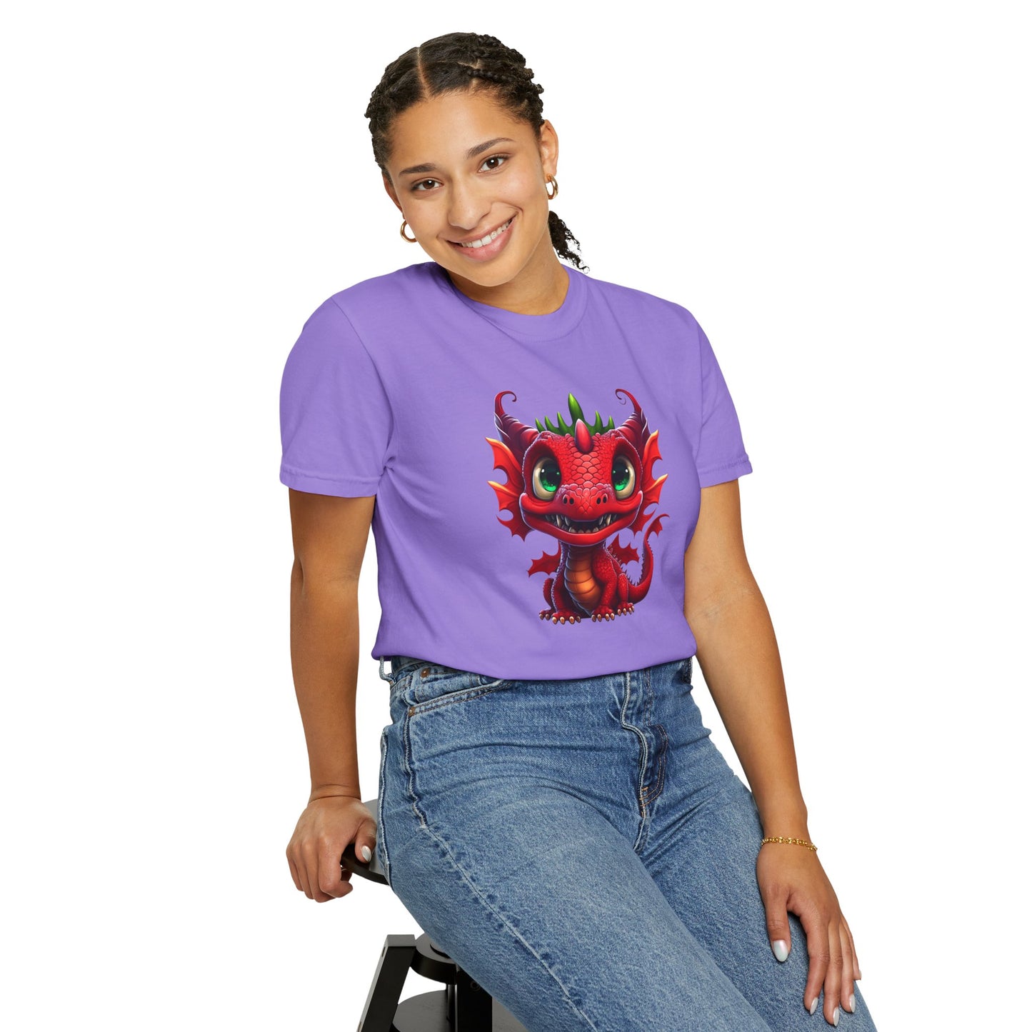 Playful Dragon Delight - Unique Cartoon-Style Dragon T-Shirt Design for Fun and Fantasy Lovers