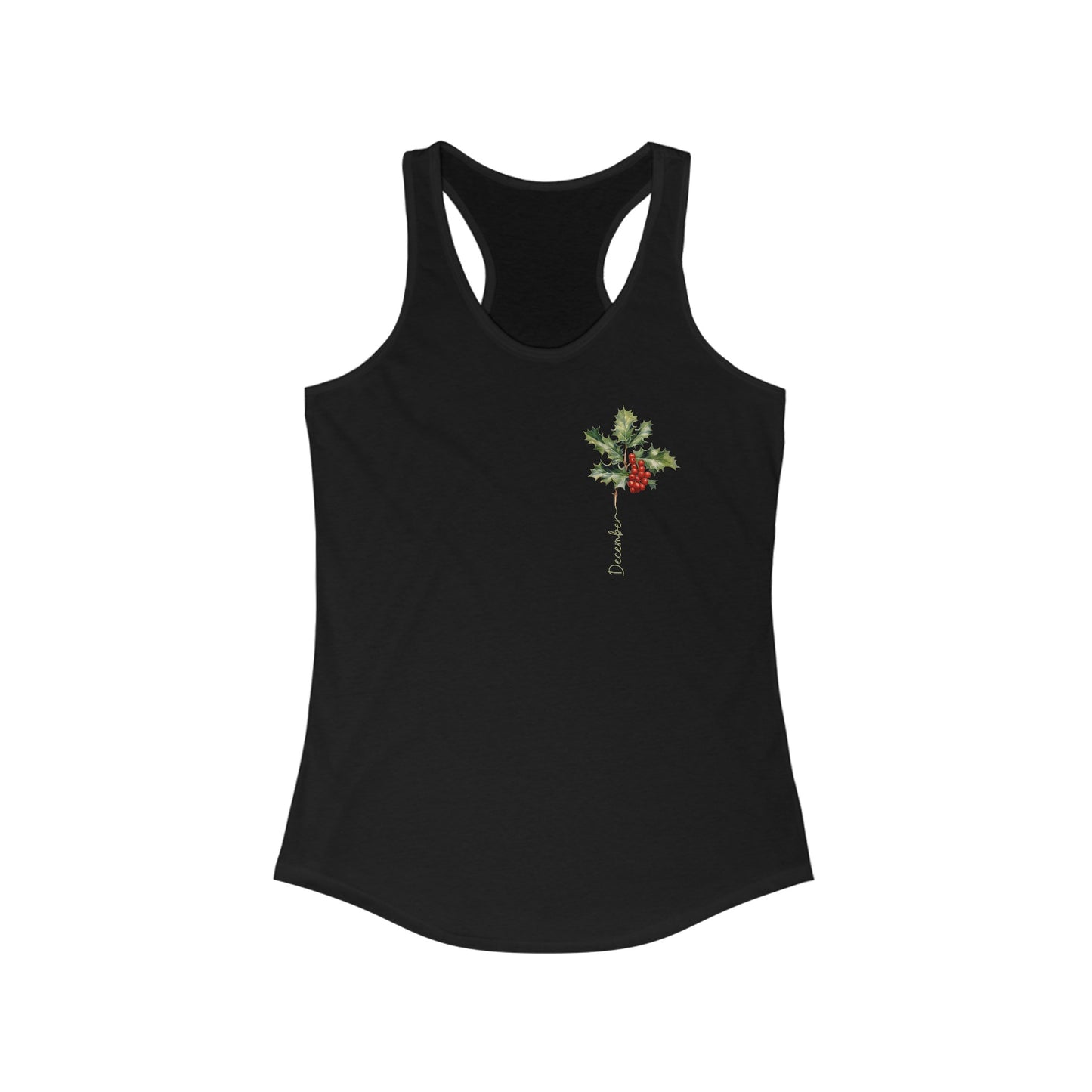 December Holly Birth Month Flower Tank Top - Personalized & Festive Women’s Apparel
