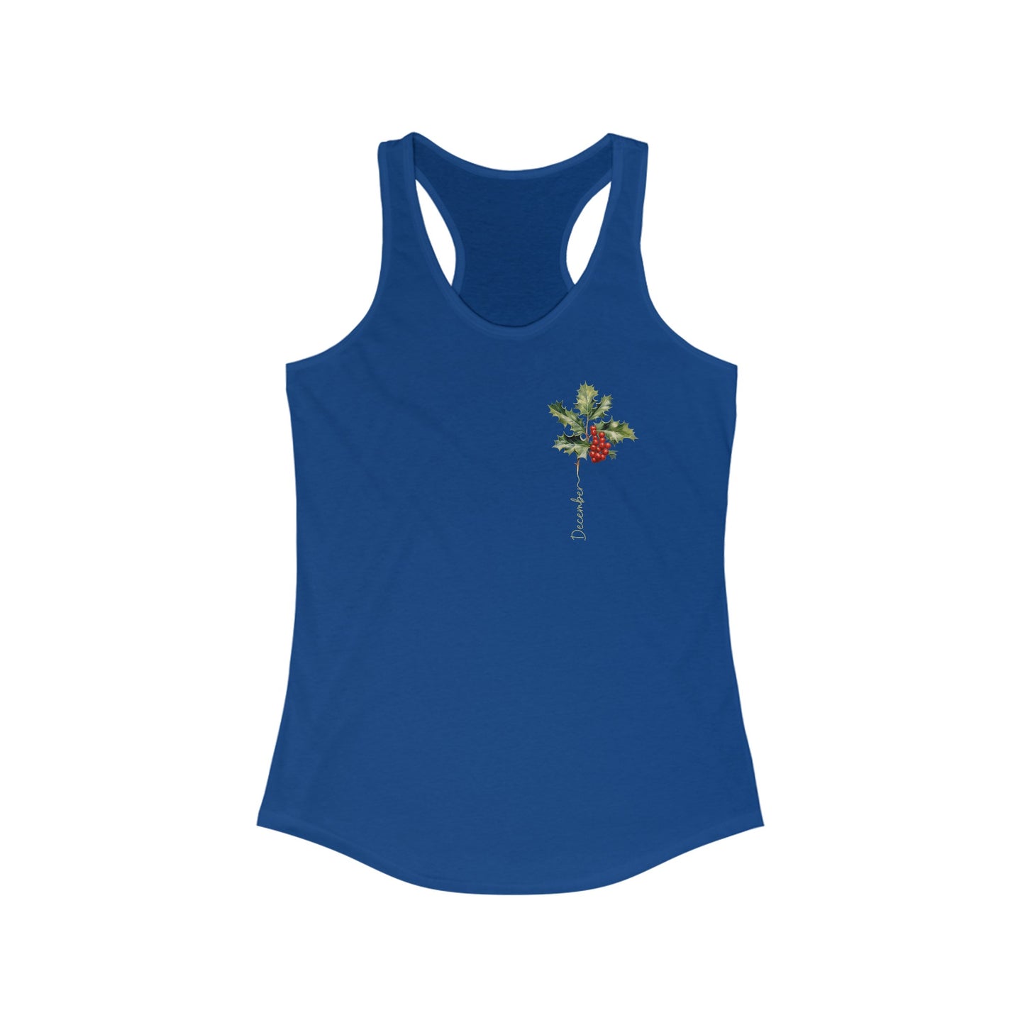 December Holly Birth Month Flower Tank Top - Personalized & Festive Women’s Apparel