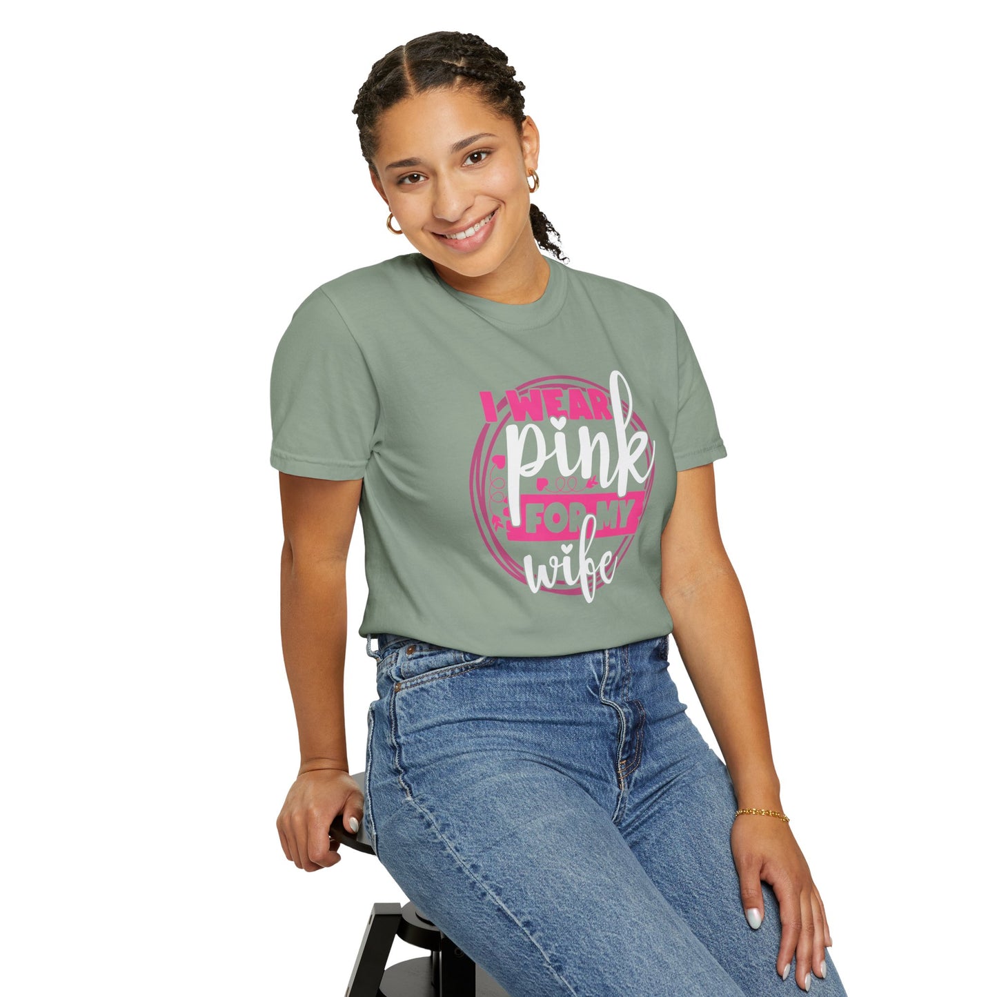 I Wear Pink For My Wife - Supportive Breast Cancer Awareness T-Shirt