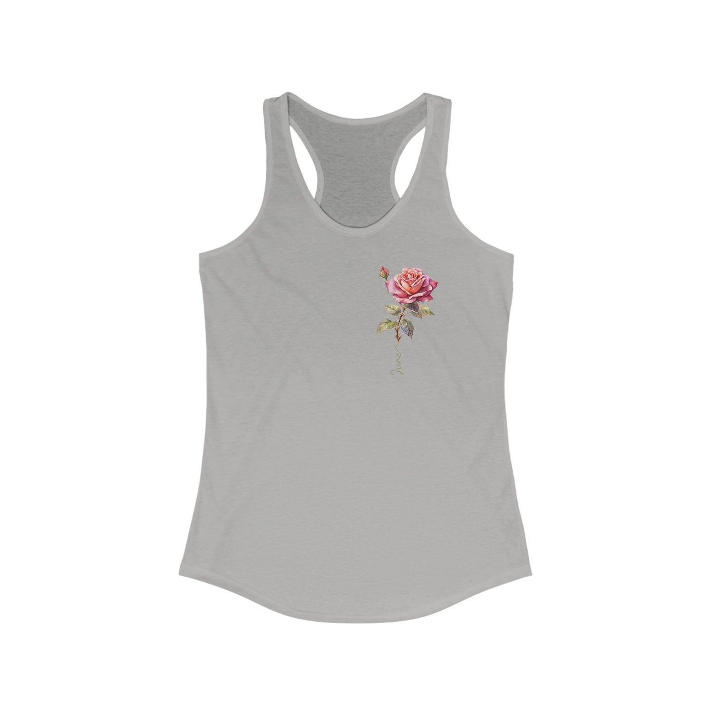 Elegant June Rose Birth Month Flower Women’s Tank Top - Perfect Birthday Gift