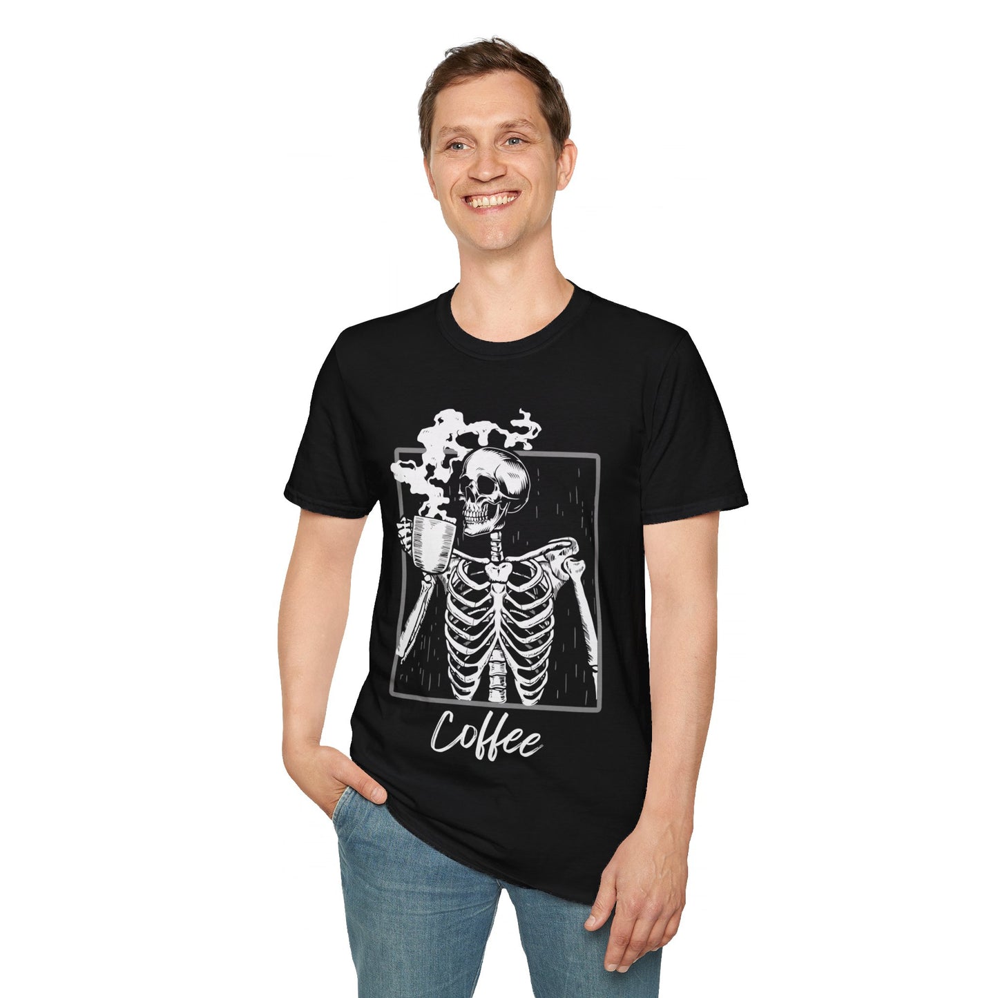 Spooky Sips: Skeleton Coffee Lover’s Halloween T-Shirt