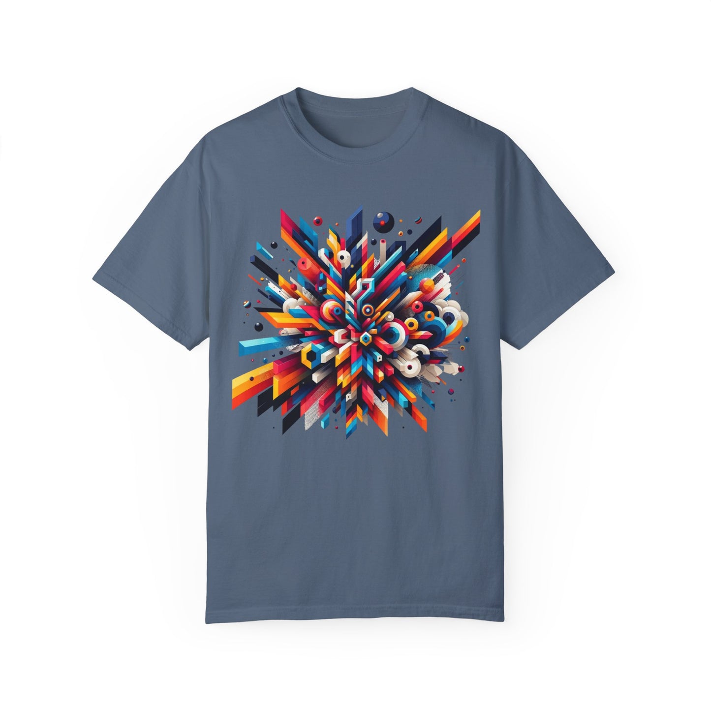 Abstract Geometric Explosion T-Shirt & Hoodie - Vibrant 3D Graphic Art Apparel-min