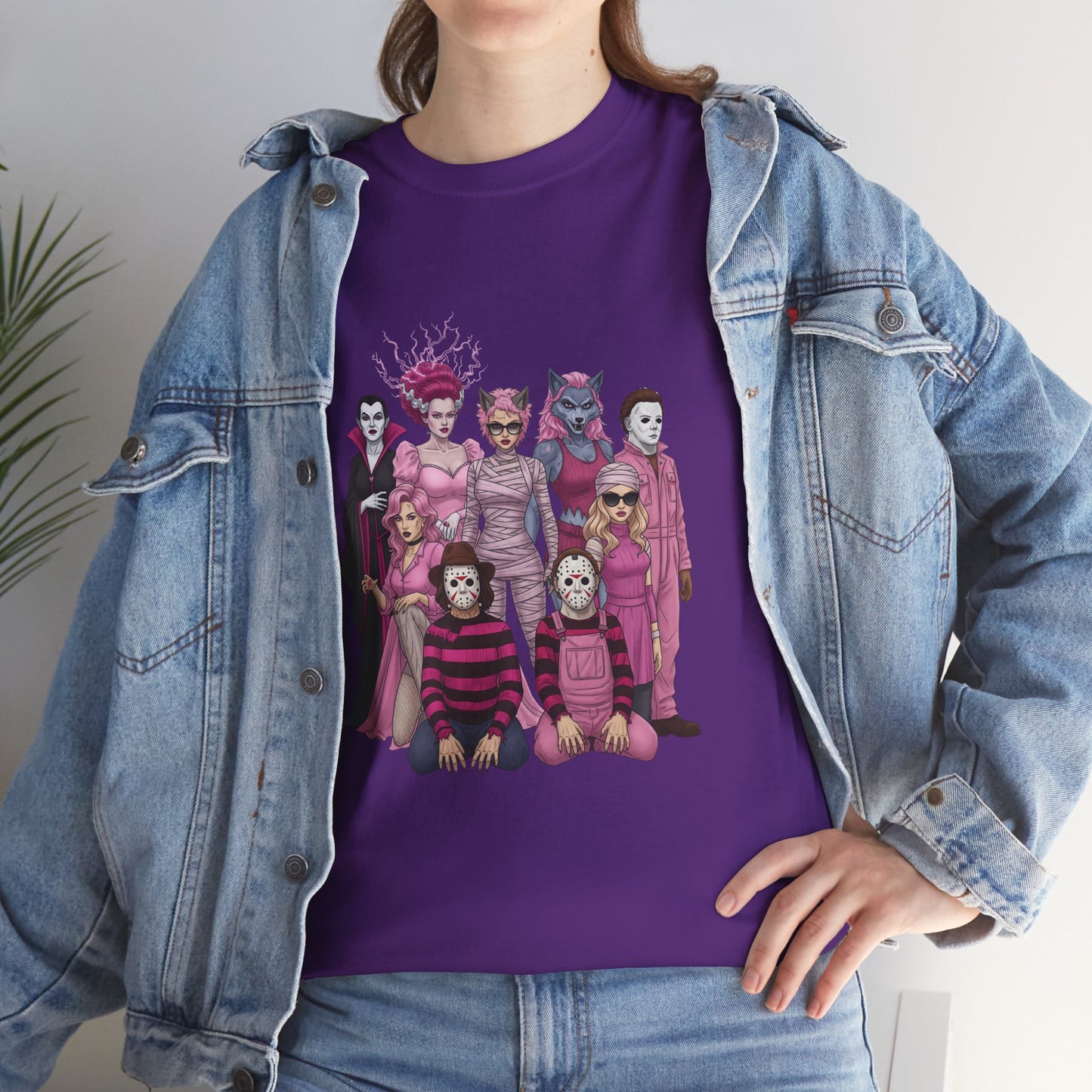 Horror Queens Fighting for a Cause Unisex Tee - Breast Cancer Awareness Month
