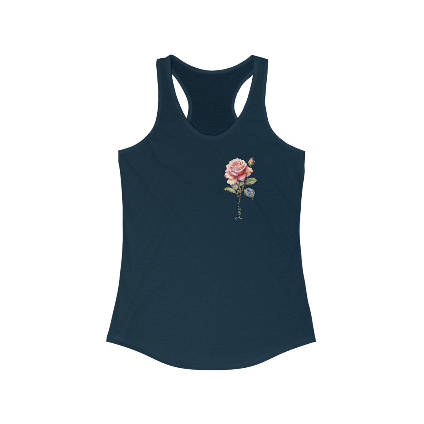 June Birth Flower Elegance - Women’s Artistic Rose Tank Top