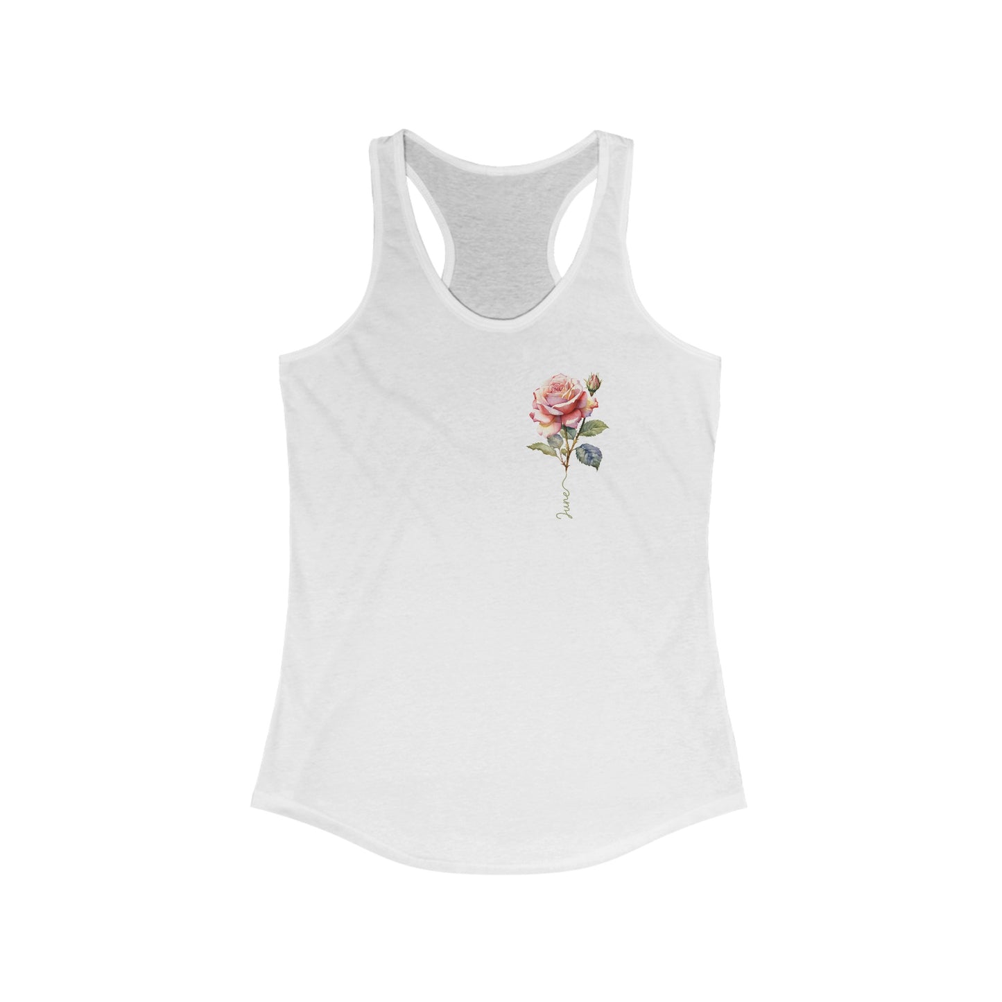June Birth Flower Elegance - Women’s Artistic Rose Tank Top