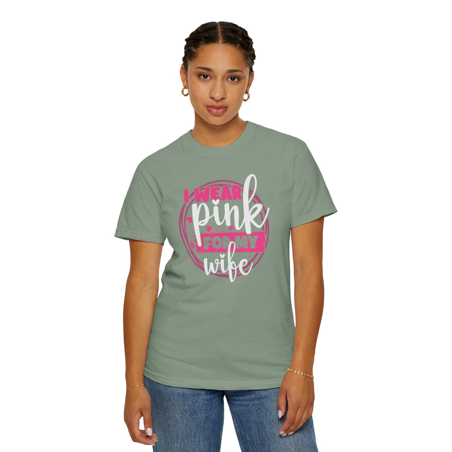 I Wear Pink For My Wife - Supportive Breast Cancer Awareness T-Shirt