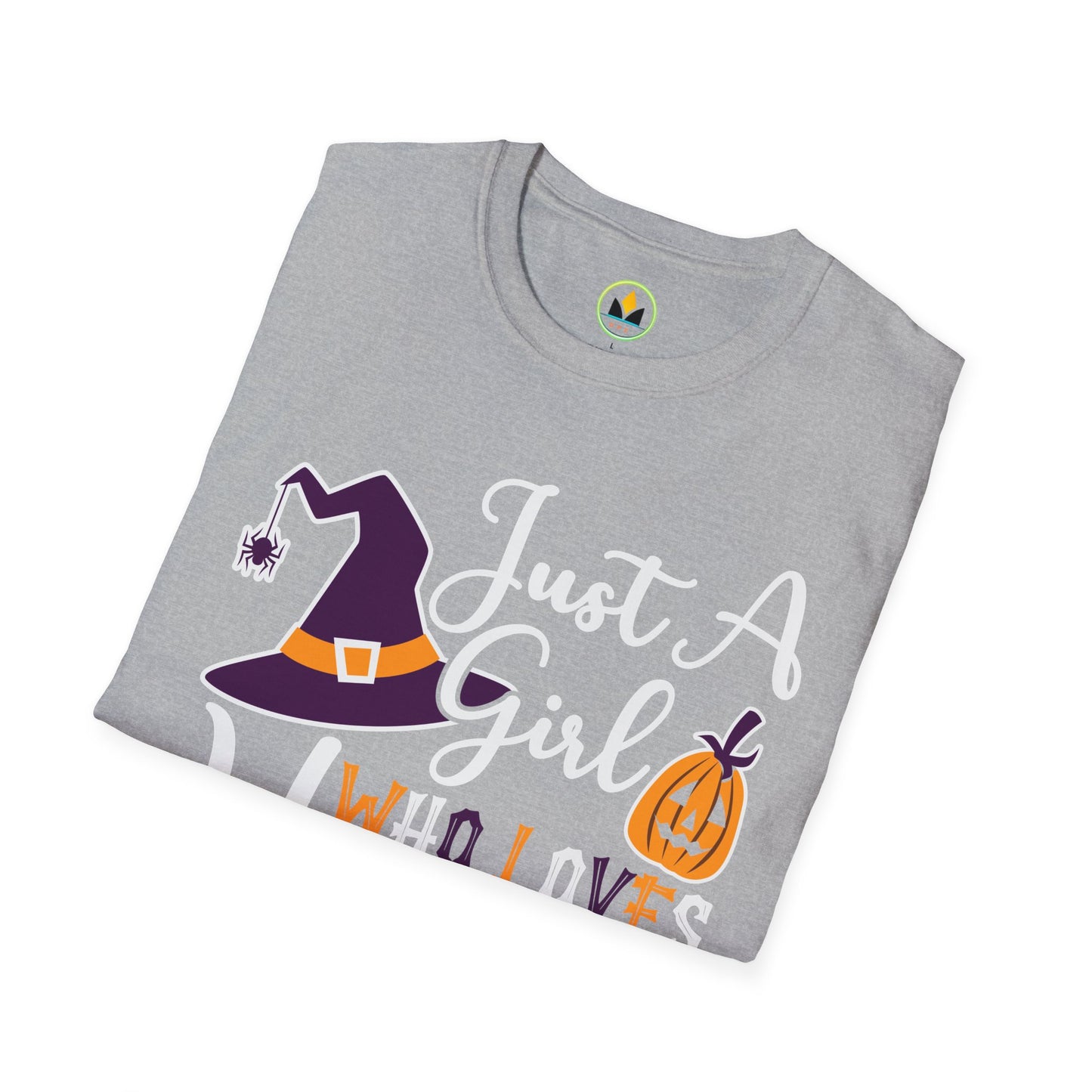 Just A Girl Who Loves Halloween - Witch & Pumpkin Unisex Softstyle T-Shirt