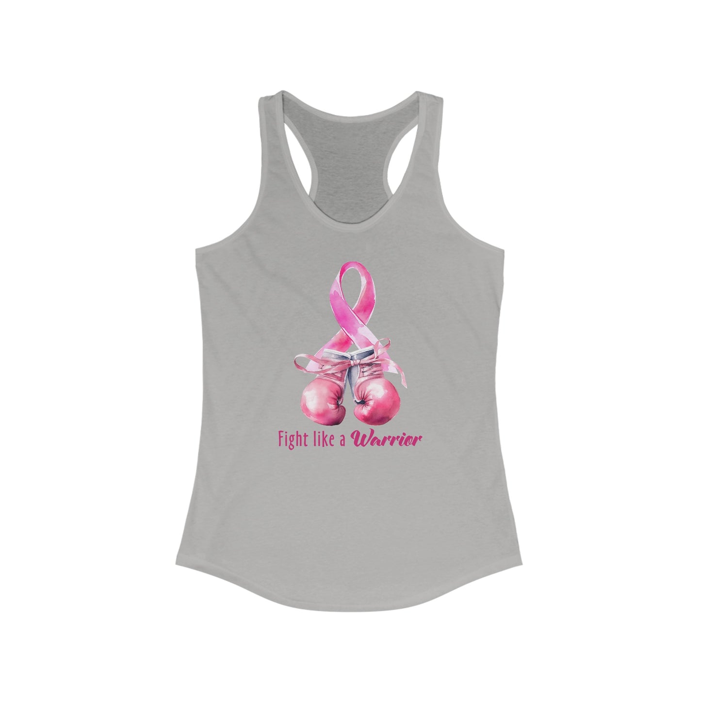Fight Like a Warrior: Women’s Cancer Awareness Tank Top with Pink Boxing Gloves