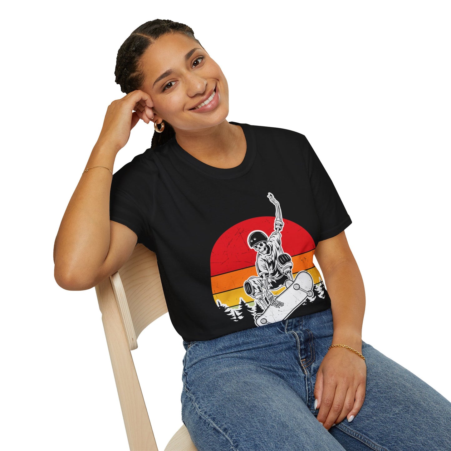 Sunset Skateboarder - Vintage Halloween Unisex T-Shirt