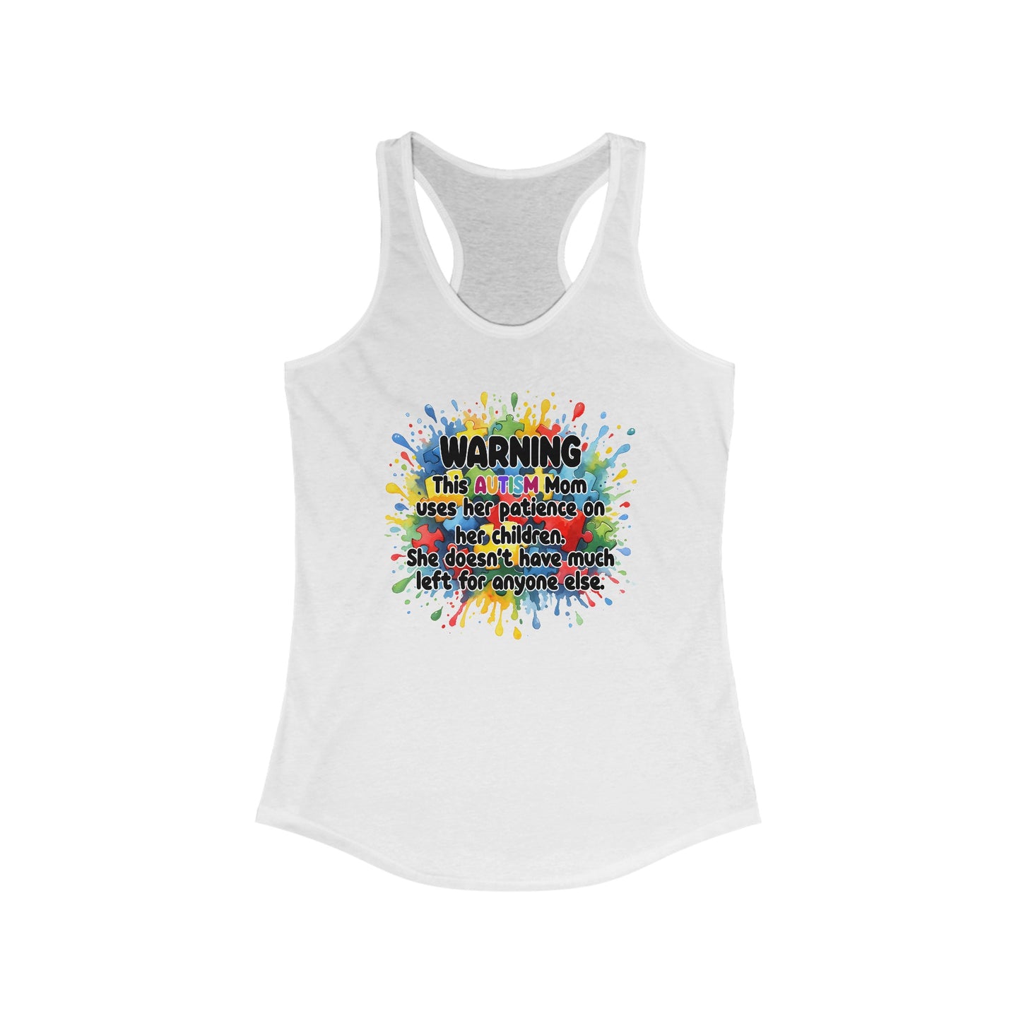 Autism Mom Patience - Women’s Tank Top with Colorful Splash Design