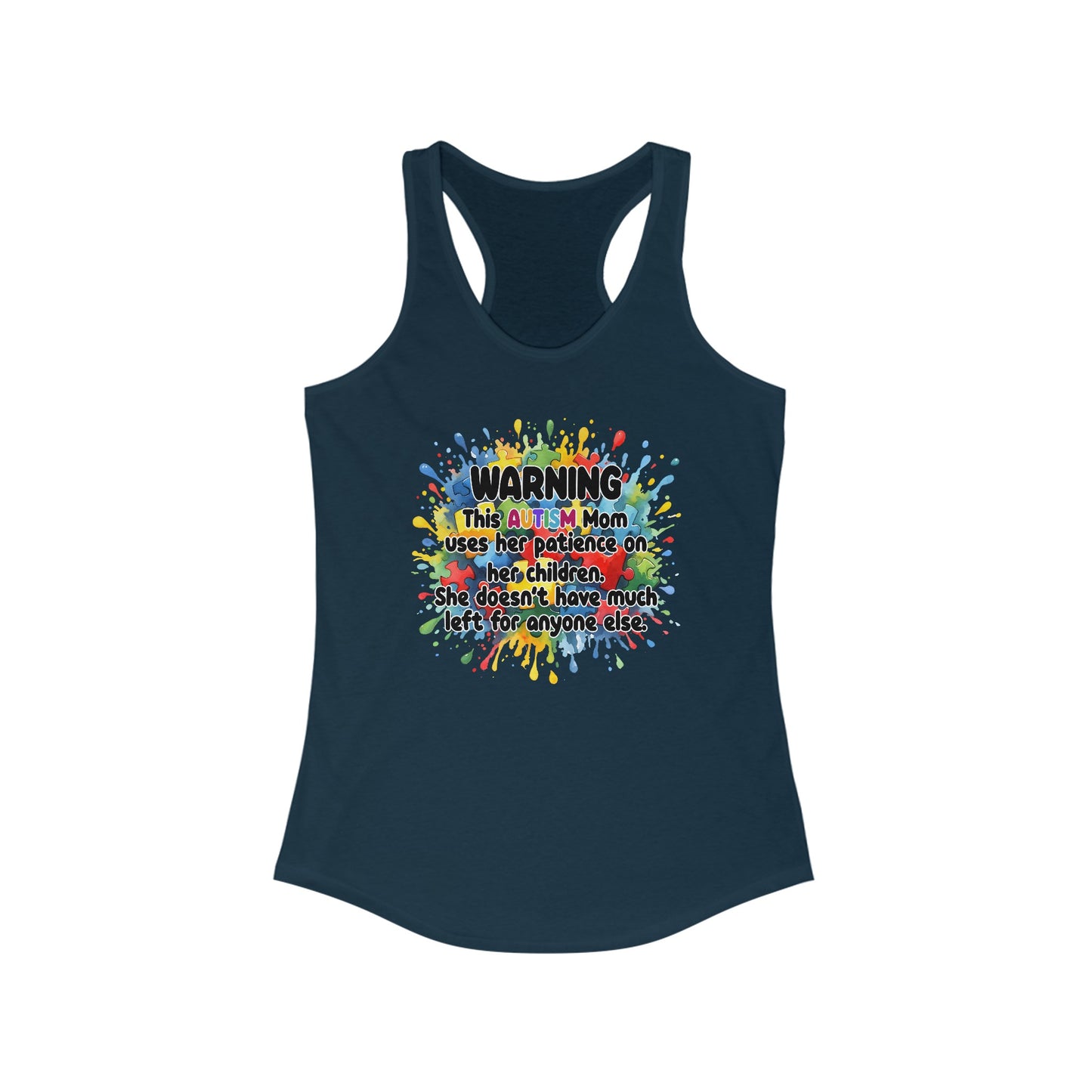 Autism Mom Patience - Women’s Tank Top with Colorful Splash Design