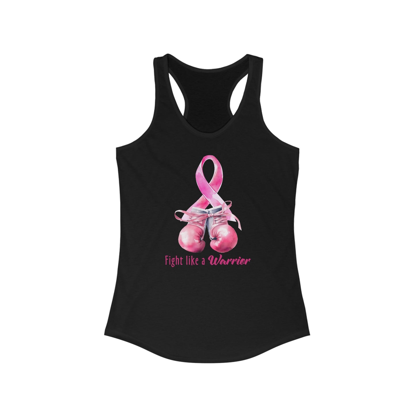 Fight Like a Warrior: Women’s Cancer Awareness Tank Top with Pink Boxing Gloves